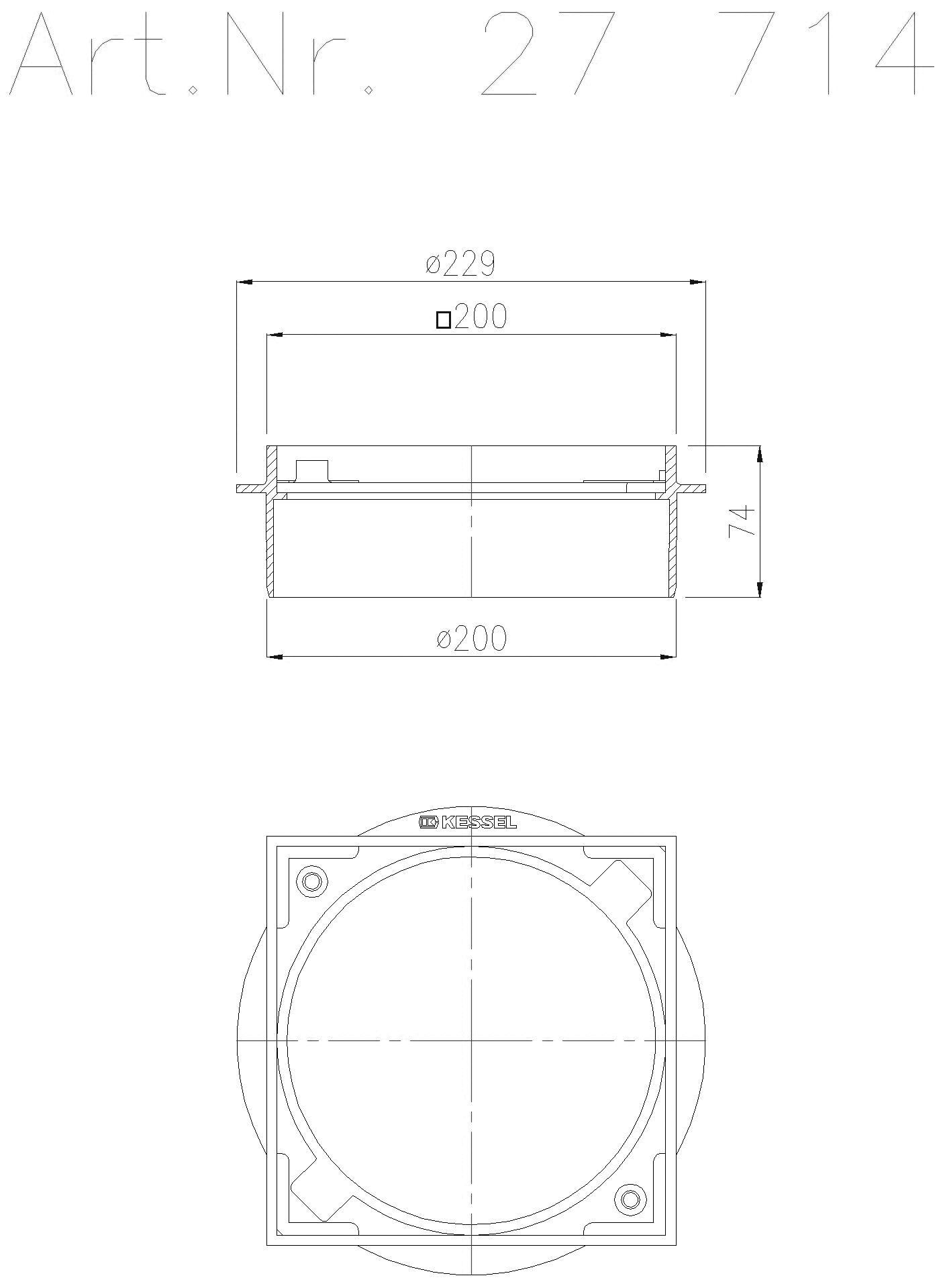 KESSEL-Aufsatzstück aus PP Kellerabläufe 27710, 27720, 27730
