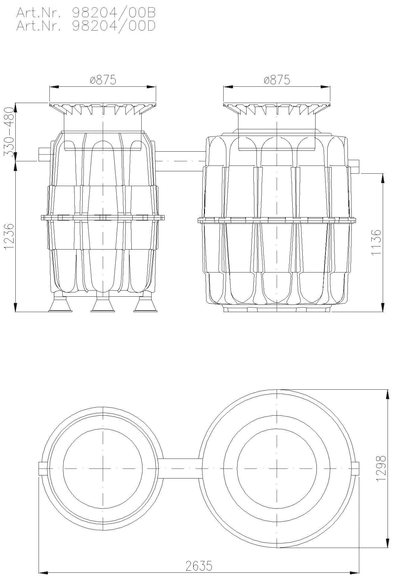 KESSEL Entwässerungstechnik - KESSEL-Fettabscheider EasyClean Modular ground, NS 4, Standard, Klasse D
