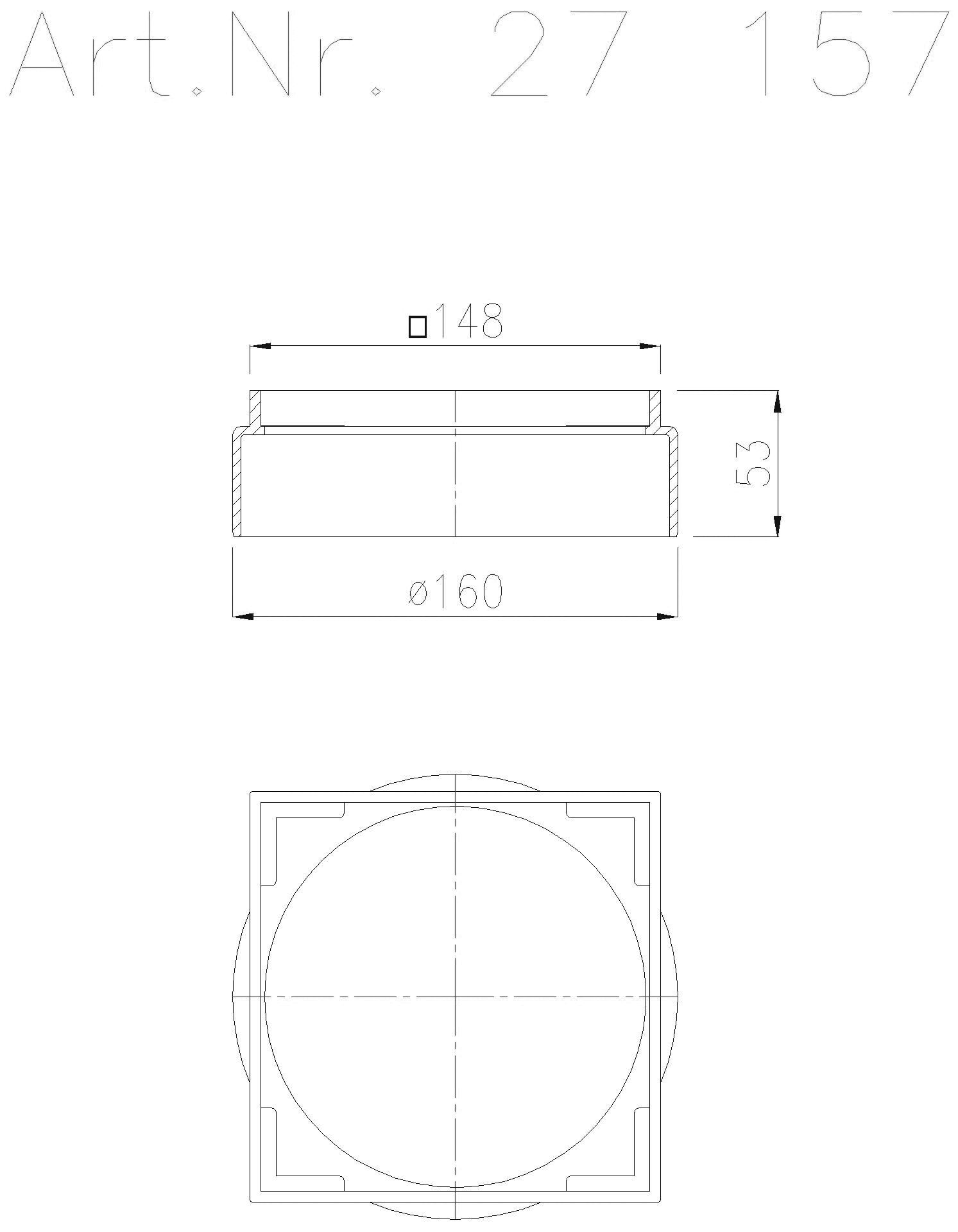 KESSEL-Aufsatzstück aus PP für Kellerablauf 36501, schwarz
