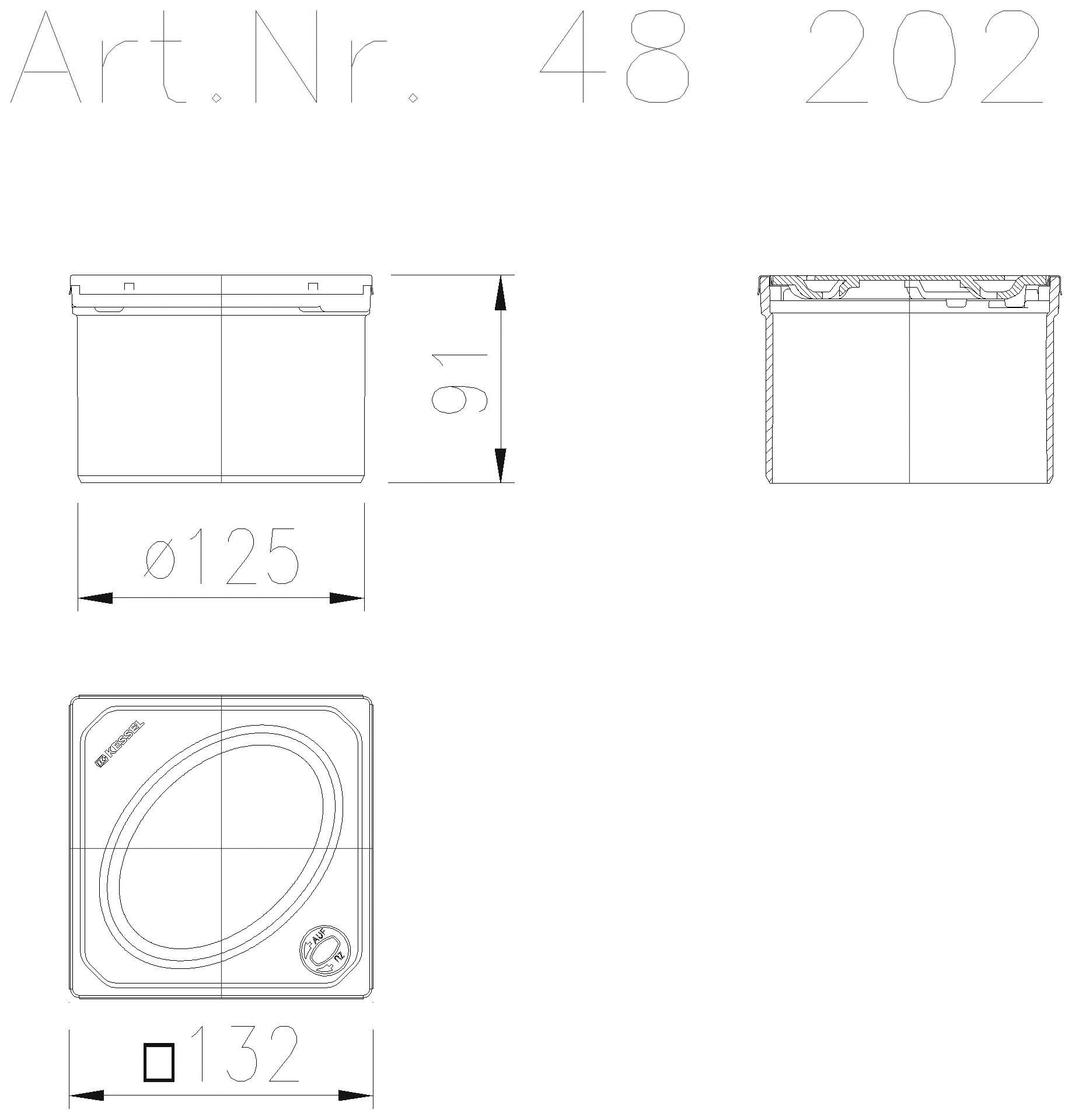 KESSEL-Aufsatzstück Designrost Oval, mit Lock&Lift, V2A