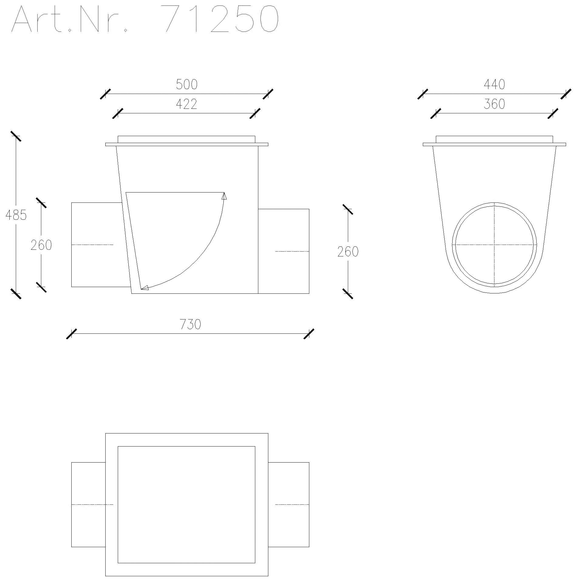 KESSEL-Rückstauverschluss Multitube DN250