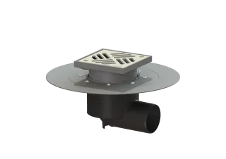 KESSEL-Objektablauf Ecoguss Klebeflansch DN 70, seitlicher Stutzen KESSEL Entwässerungstechnik - KESSEL-Objektablauf Ecoguss Klebeflansch DN 70, seitlicher Stutzen