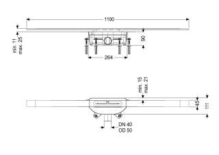 KESSEL Entwässerungstechnik - KESSEL-Duschrinne Linearis Infinity 90