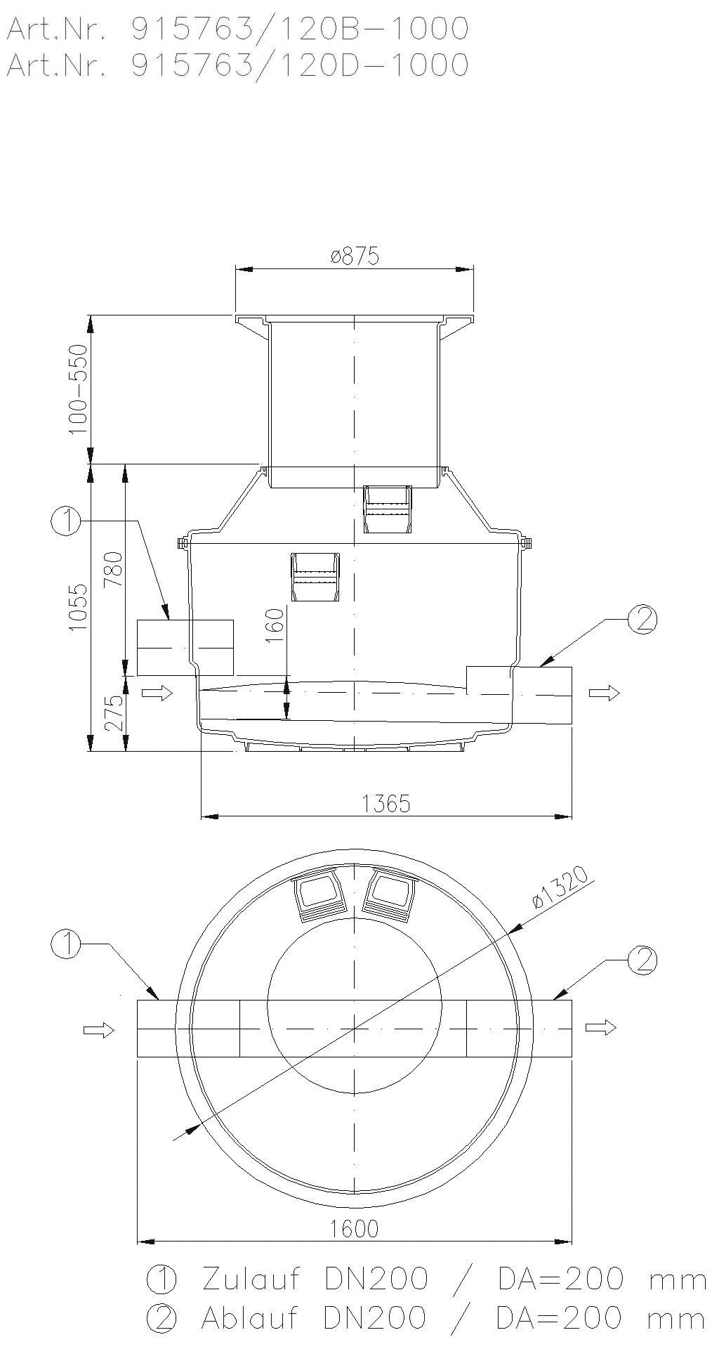 KESSEL-Probenahmeschacht Typ München DN200, Klasse B