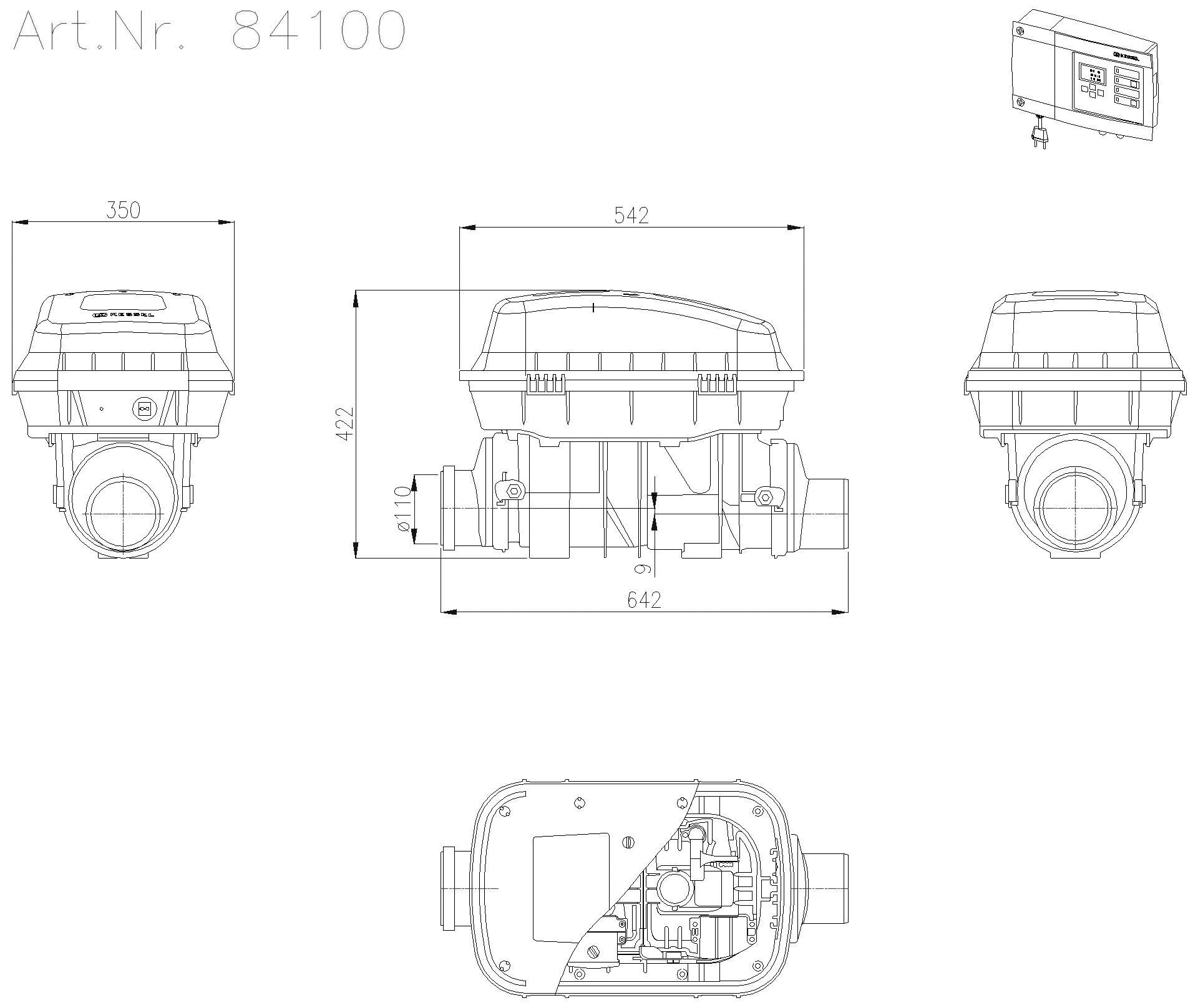 KESSEL-Fäkalien Rückstauautomat Staufix FKA Komfort DN 100, freiliegende Leitung