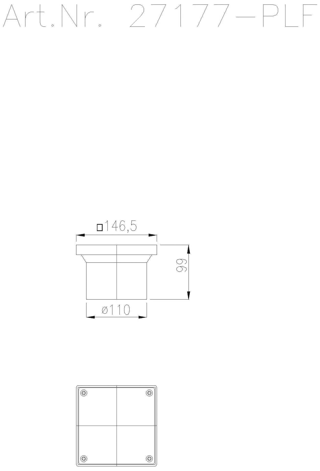 KESSEL-Reinigungsverschluss DN100, V2A, Abdeckpl. 150mm geschl.