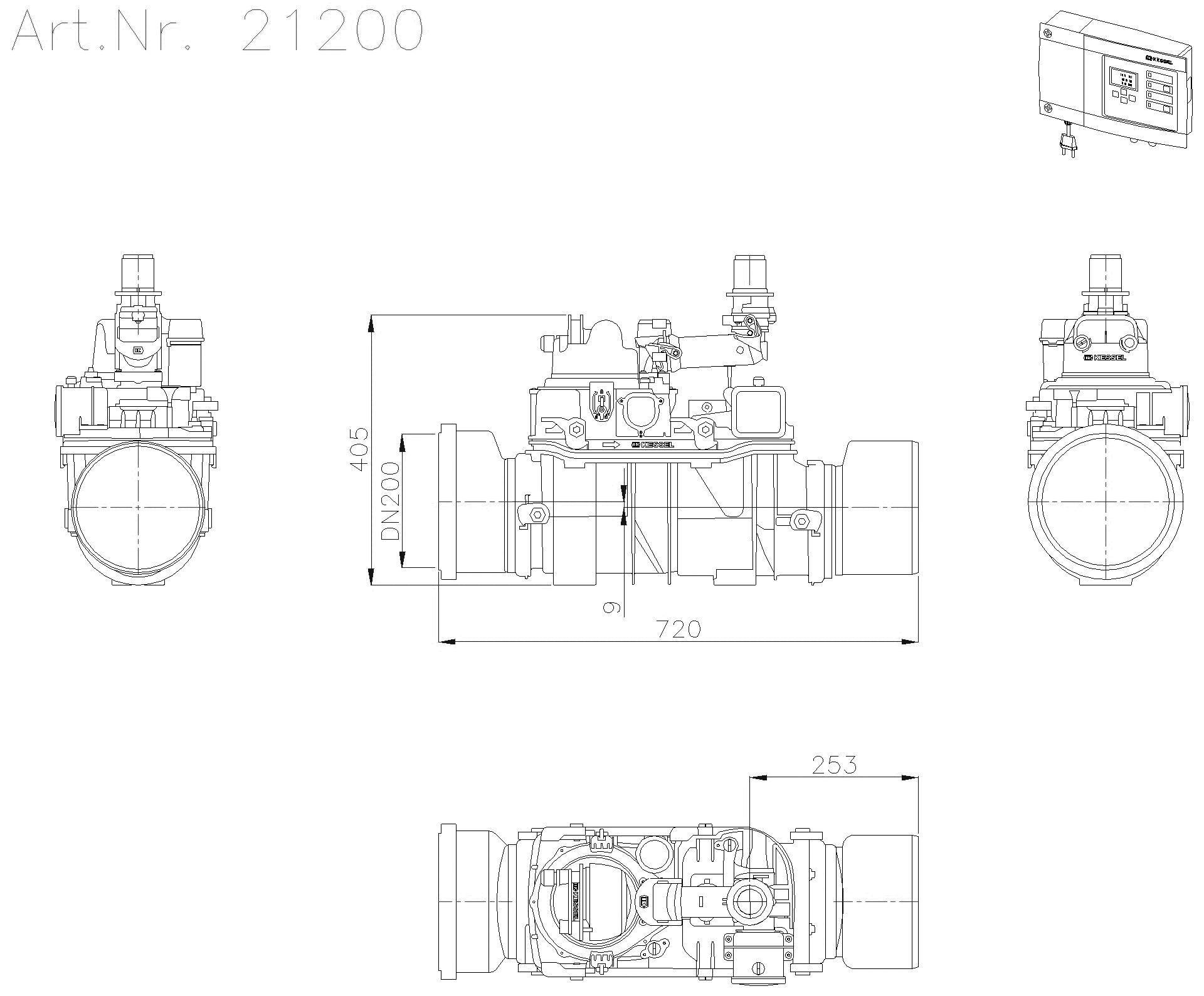 KESSEL-Rückstauhebeanlage Ecolift DN 200, für freiliegende Abwasserltg.