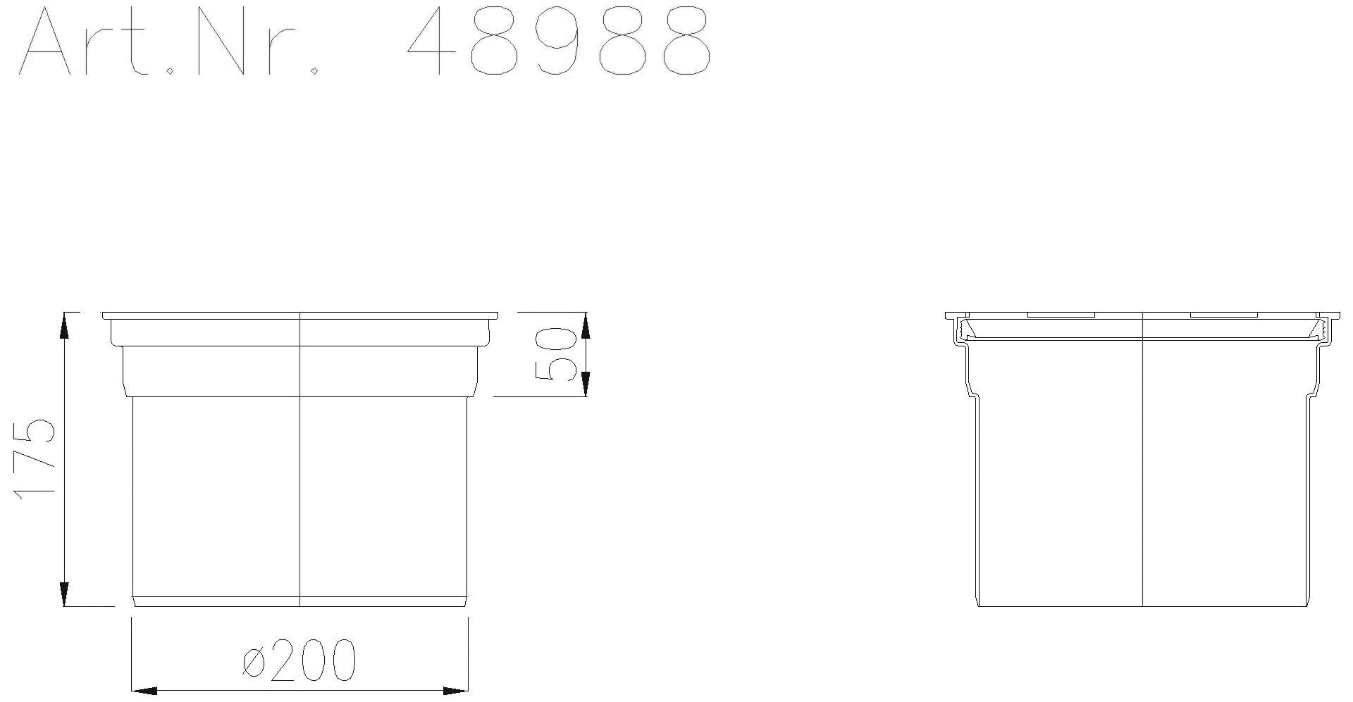 KESSEL-Verlängerungsstück System 200, H: 175 mm
