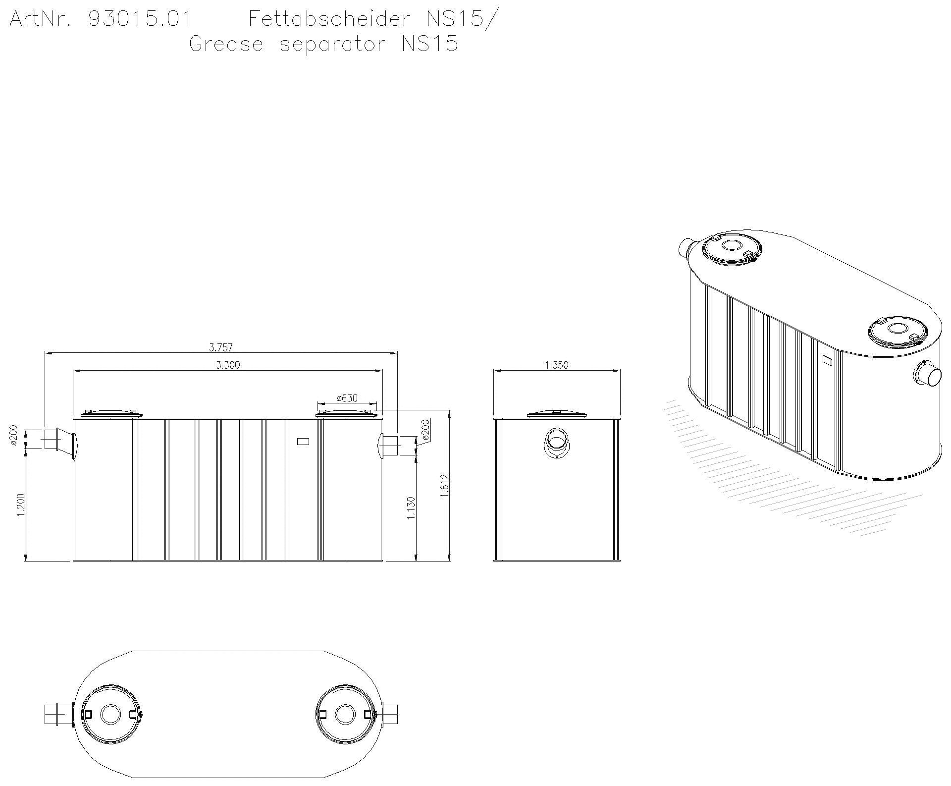 KESSEL-Fettabscheider EasyClean free NS 15, Standard