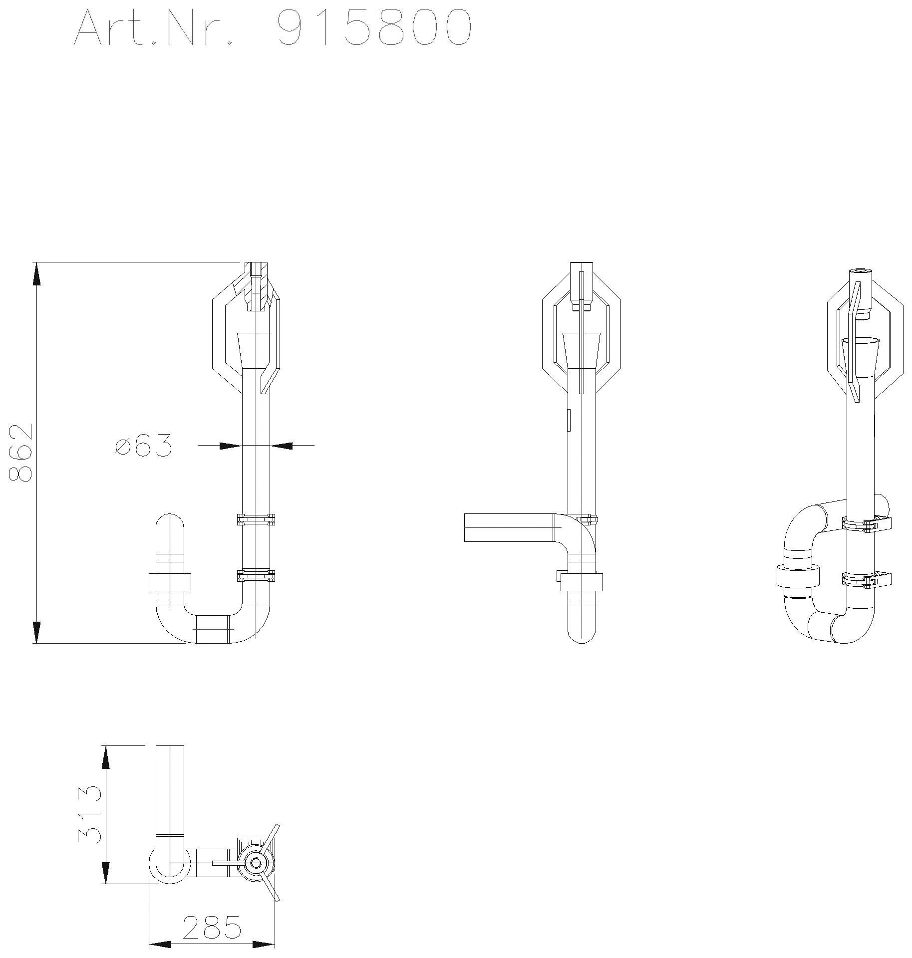 KESSEL-Fülleinrichtung für FA, D=R1, in Fließricht. links