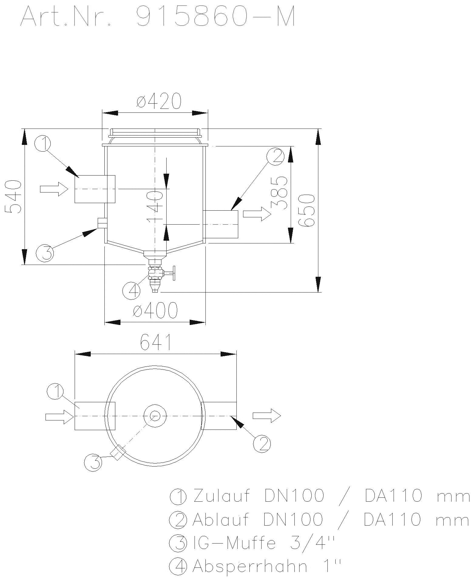 KESSEL-Probenahmeeinrichtung DN100, Typ München