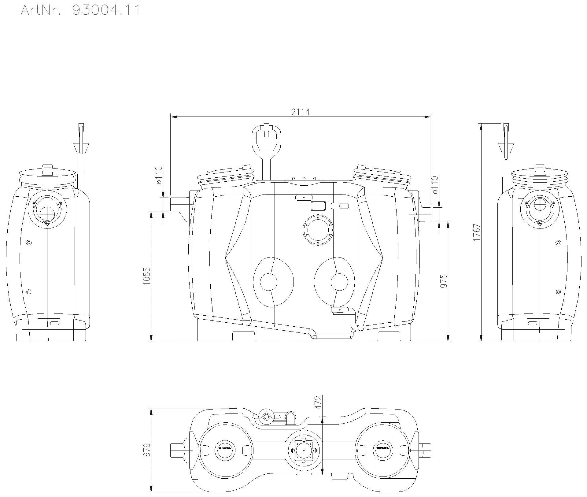 KESSEL-Fettabscheider EasyClean free NS 4, Standard, Fülleinrichtung