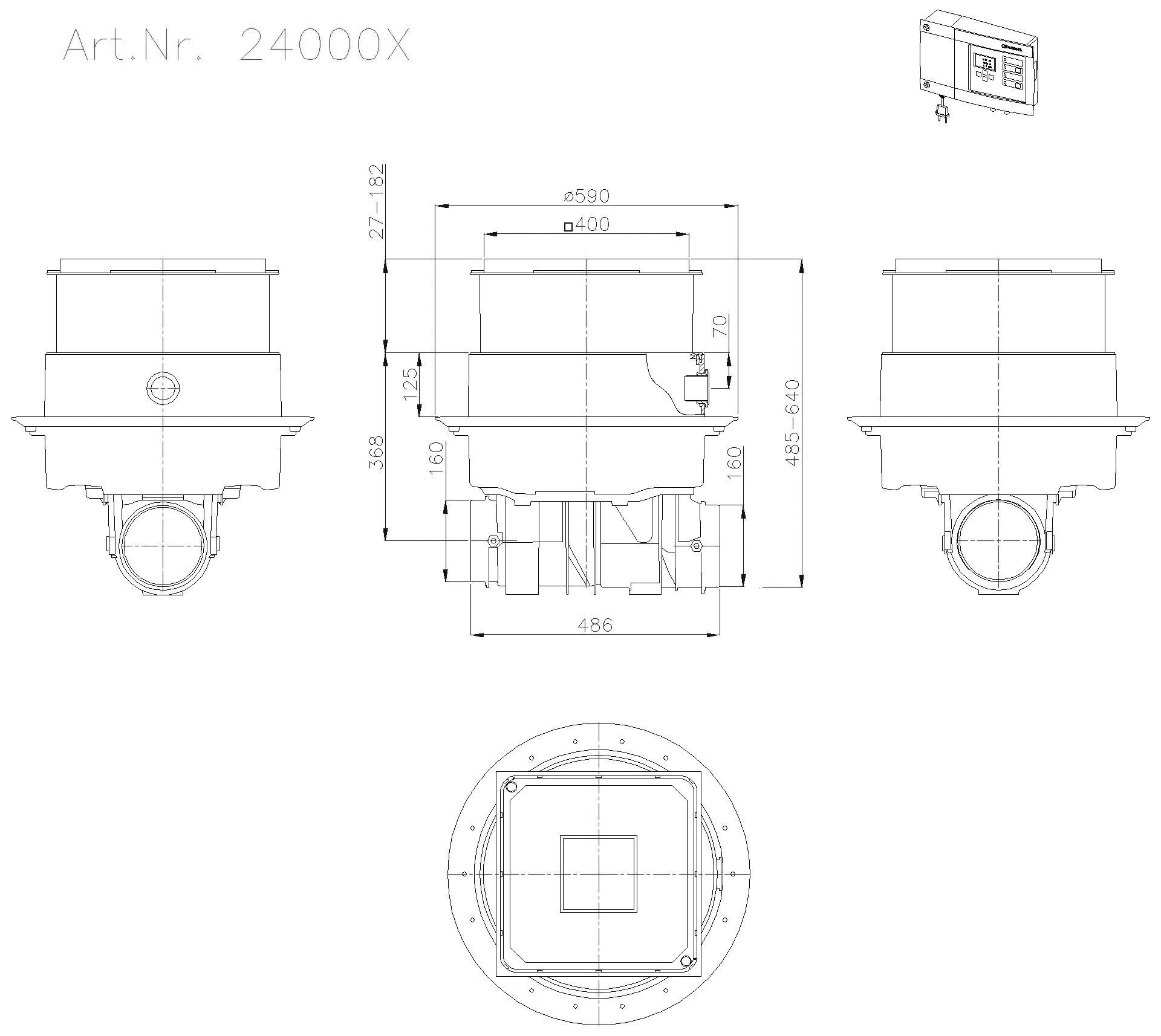 KESSEL-Rückstaupumpanlage Pumpfix F o. Spitzende und Muffe, befliesbar