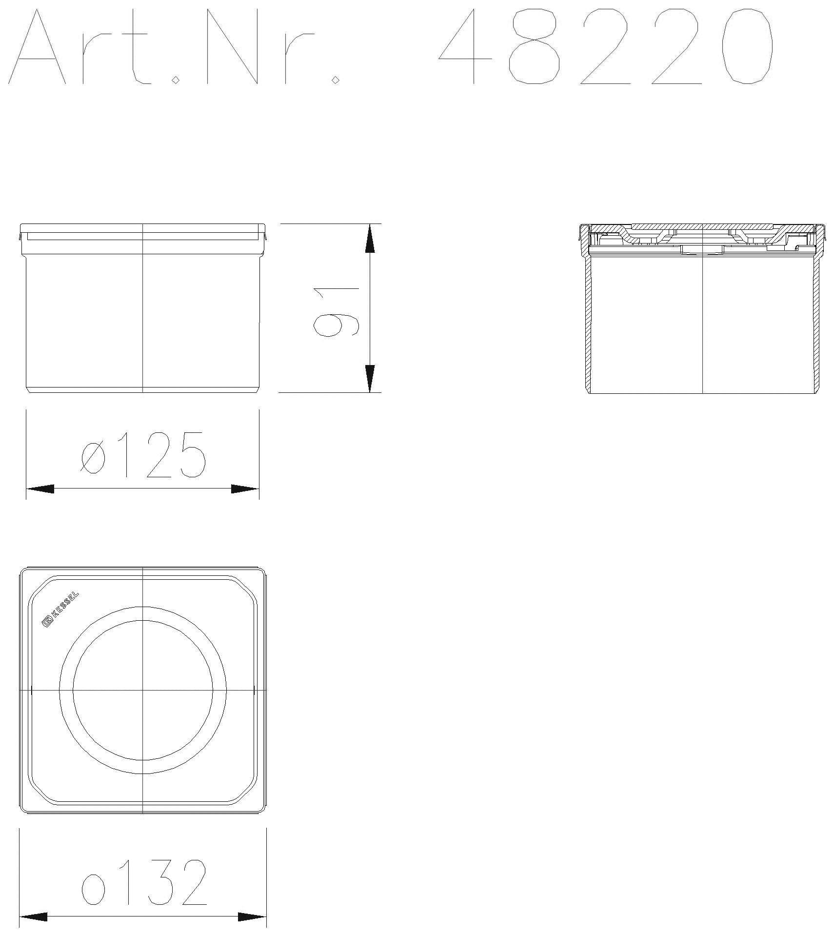 KESSEL-Aufsatzstück Designrost Spot,120x120
