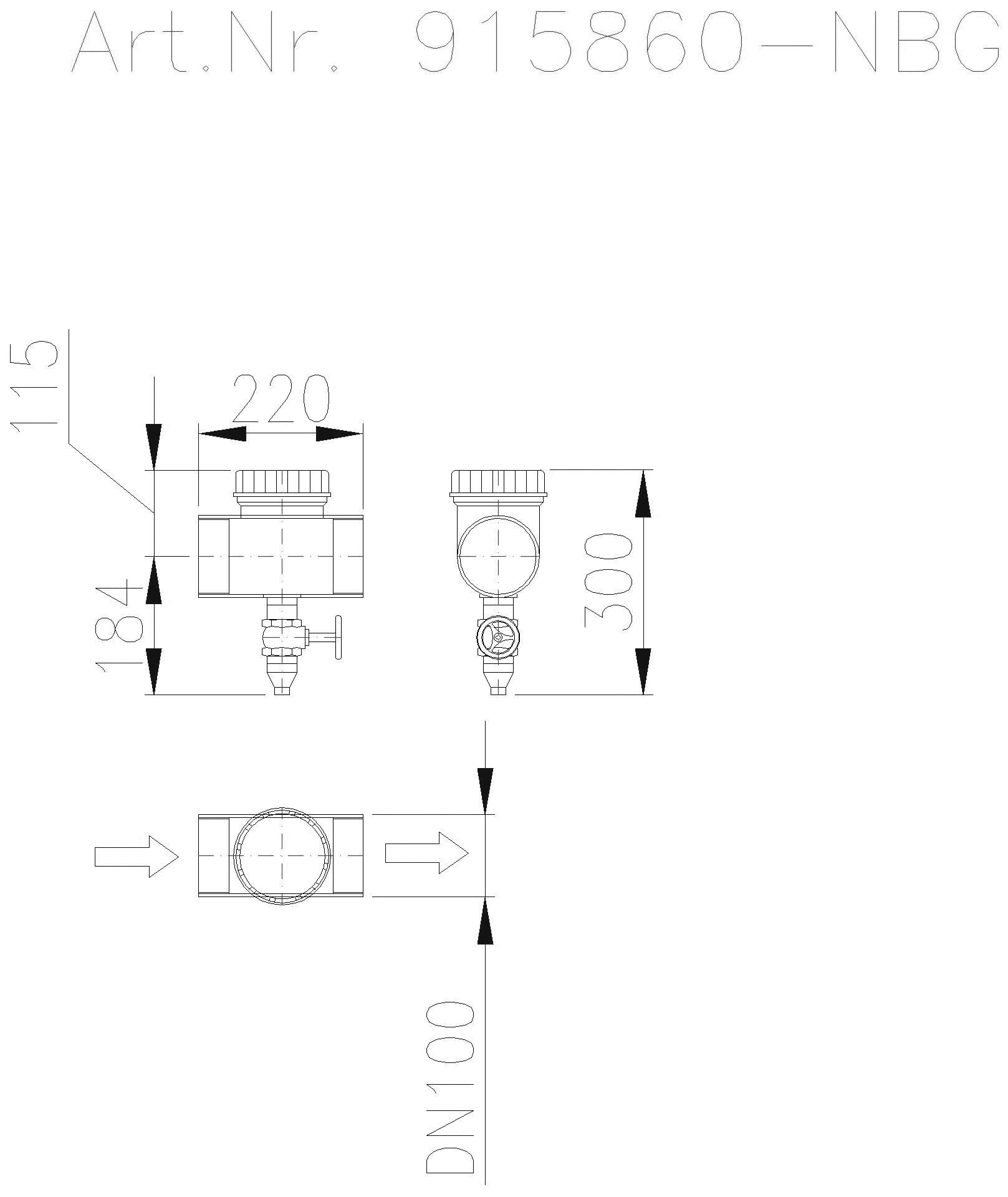 KESSEL-Probenahmeeinrichtung DN100, Typ NBG