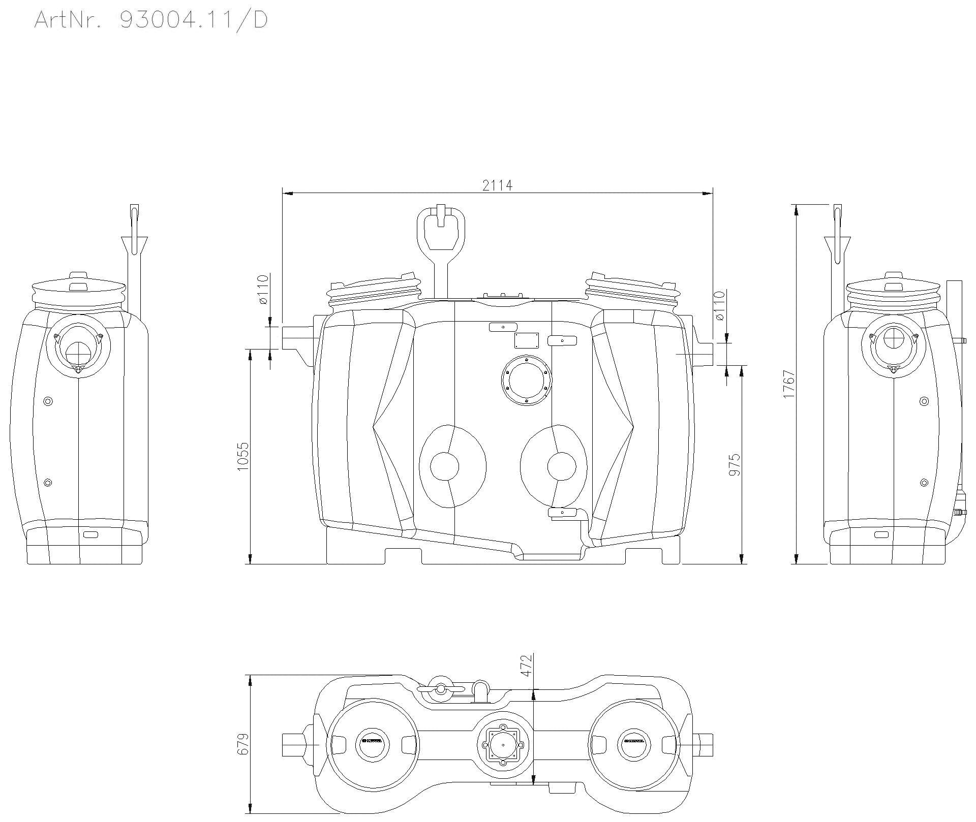 KESSEL-Fettabscheider EasyClean free NS 4, Direct, Fülleinrichtung