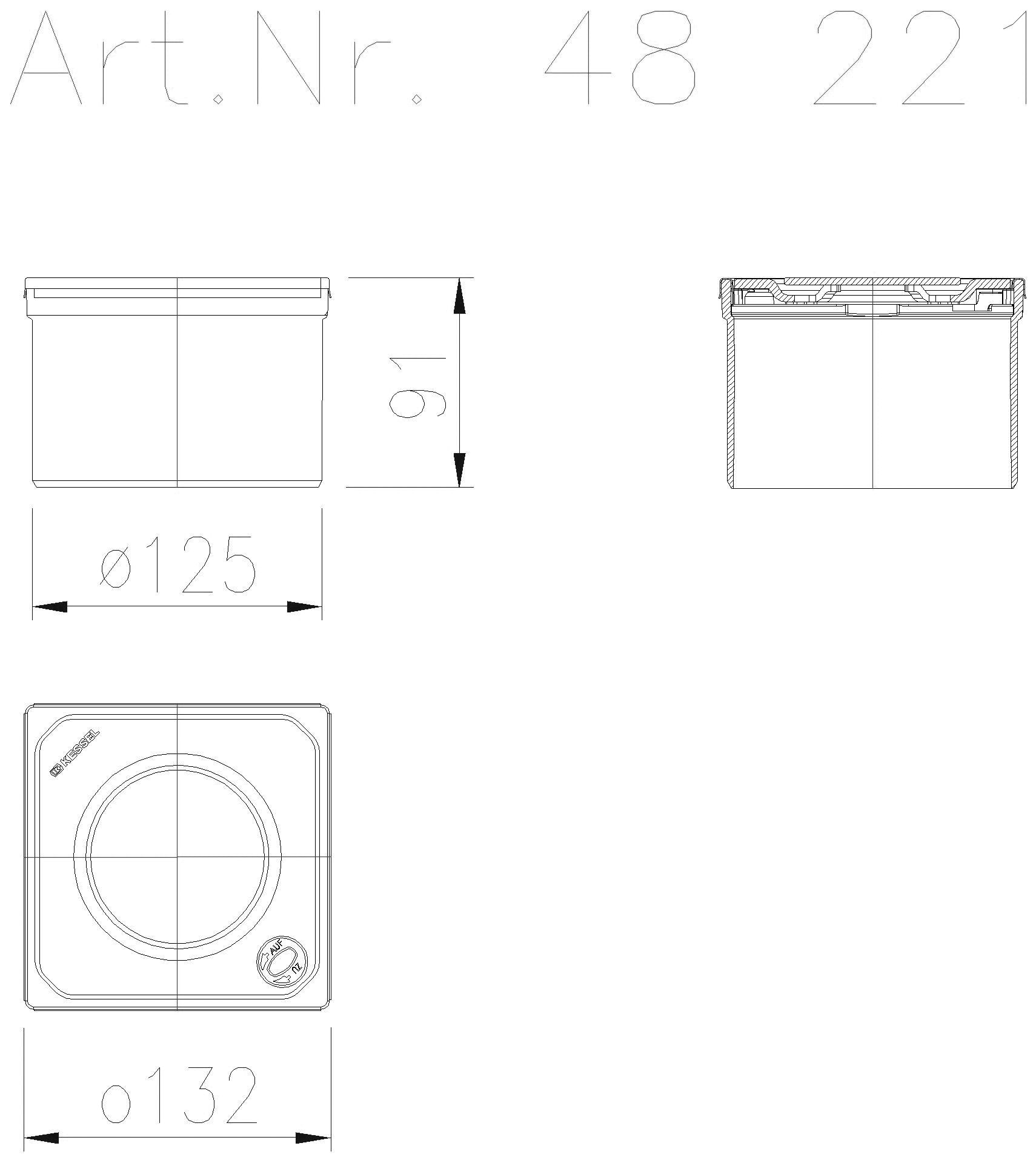 KESSEL-Aufsatzstück Designrost Spot,120x120,Lock&Lift