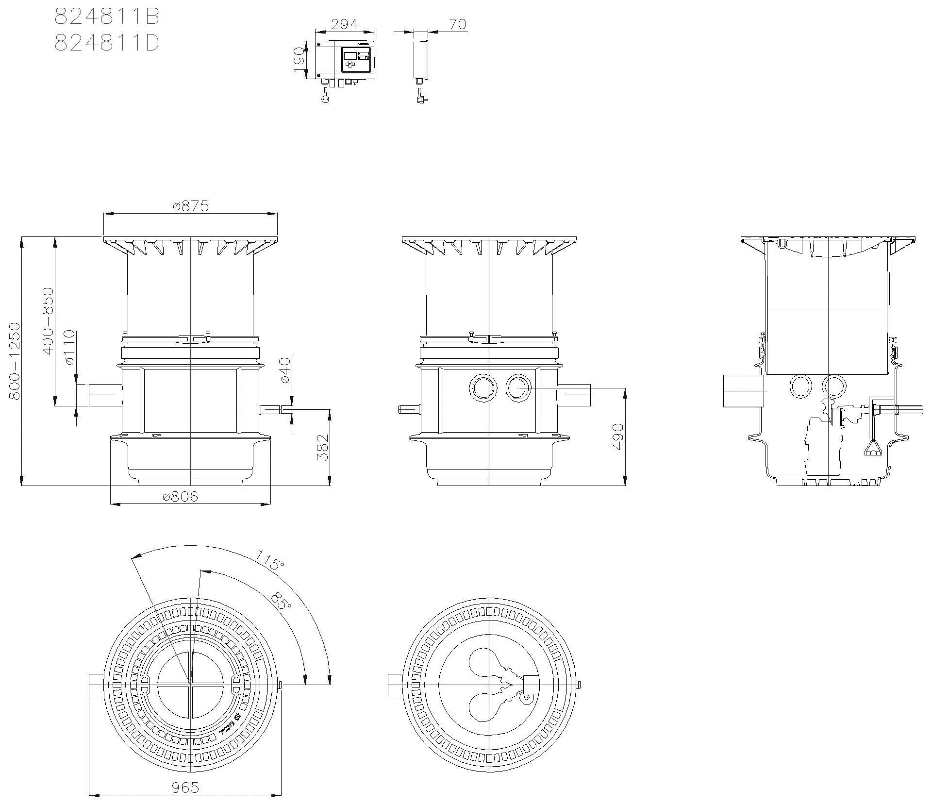KESSEL-Pumpstation Aquapump Medium Duo, GTF 600, 800-1250 mm, Klasse B
