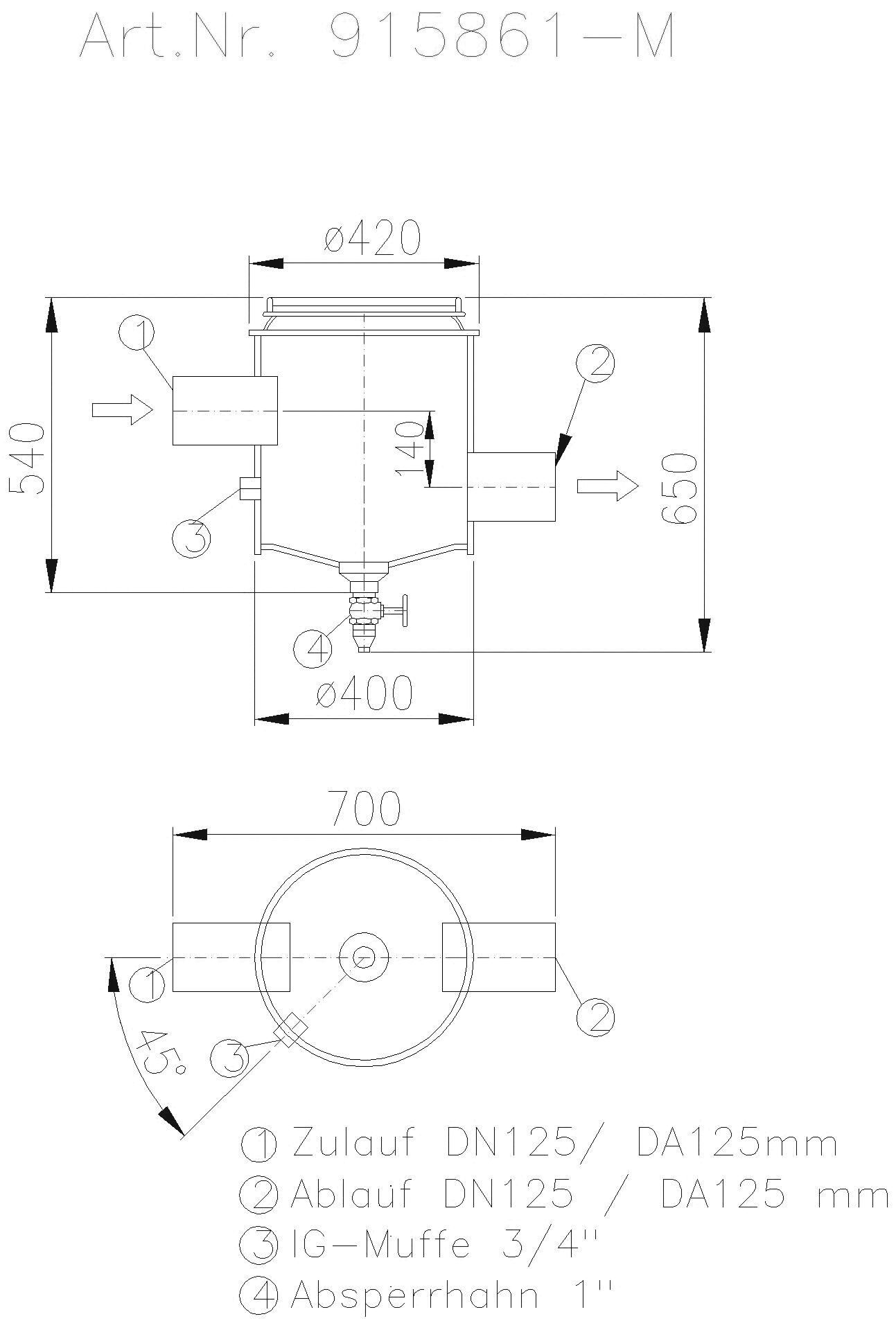 KESSEL-Probenahmeeinrichtung DN125, Typ München
