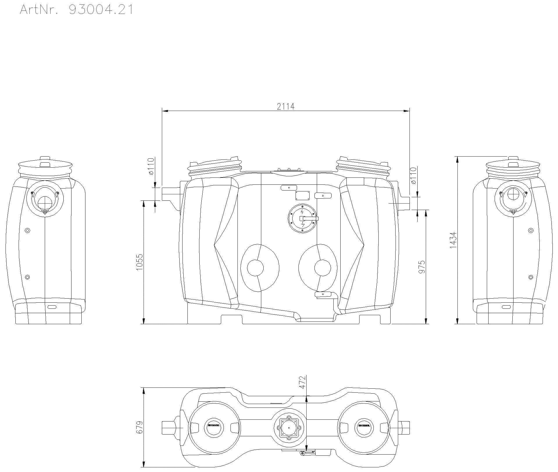 KESSEL-Fettabscheider EasyClean free NS 4, Standard, Schauglas
