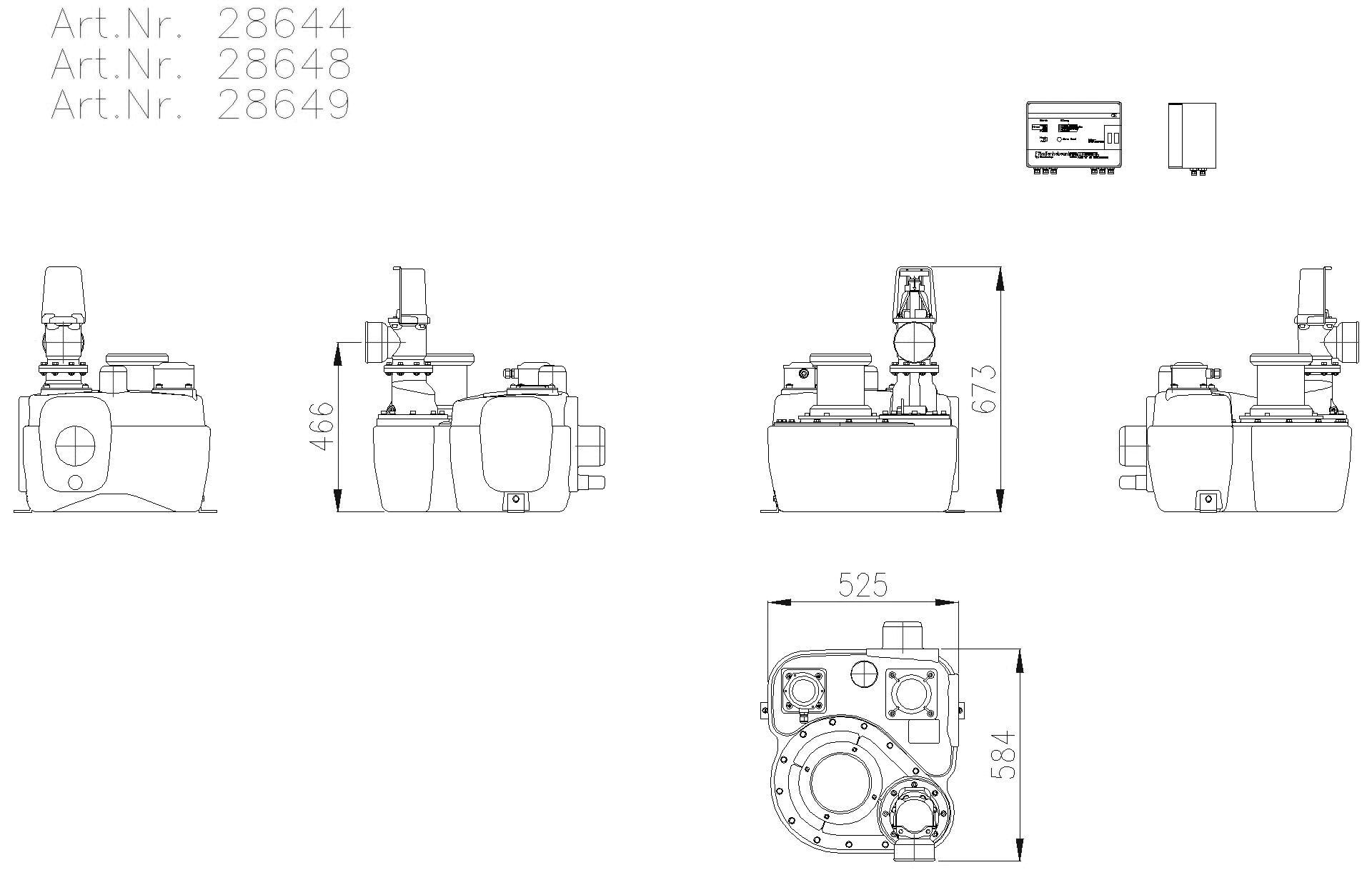 KESSEL-Hebeanlage Aqualift F Mono, Standard, SPF 1500-S3, Schieber