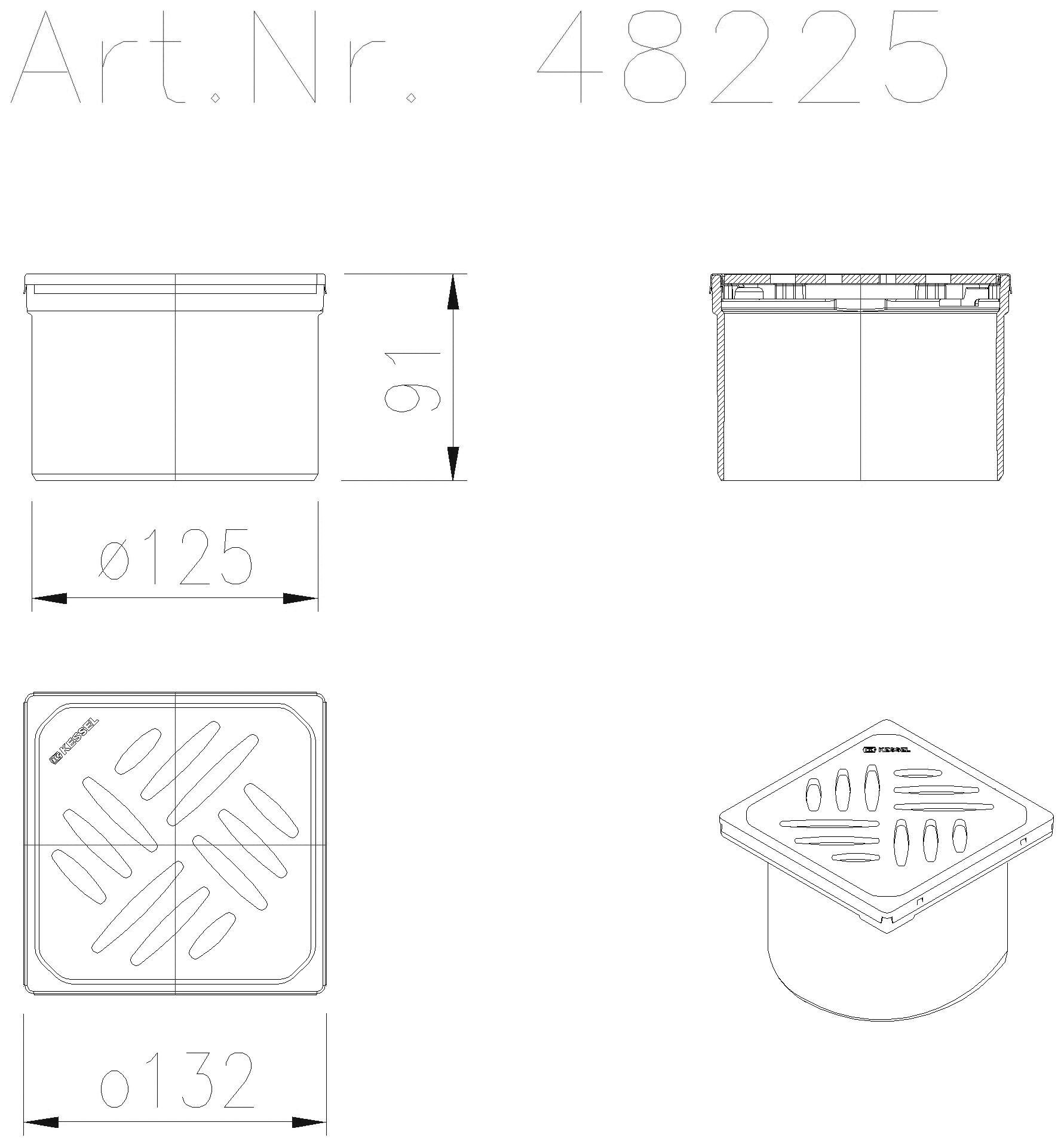KESSEL-Aufsatzstück Designrost Kessel,120x120