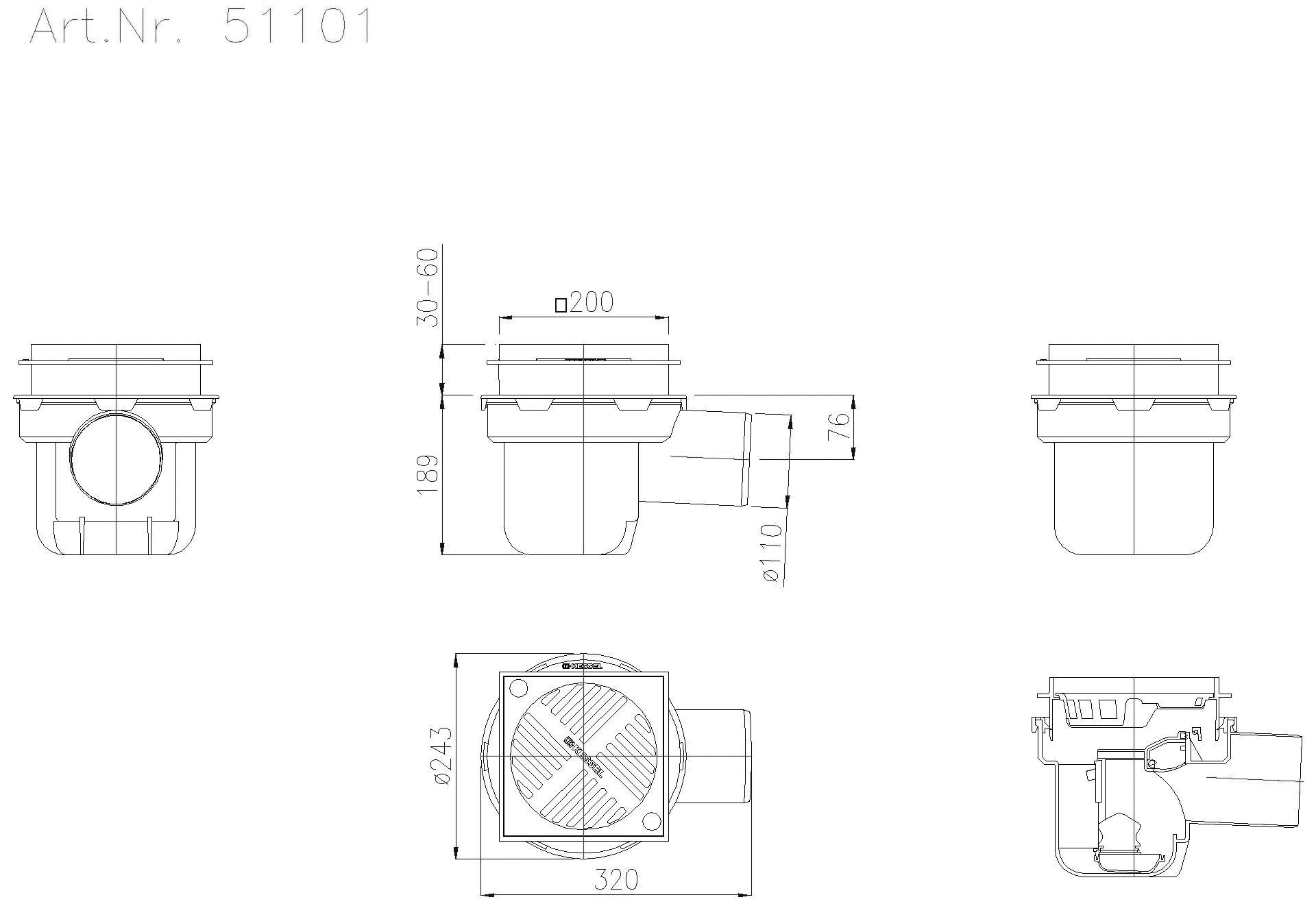 KESSEL-Leichtflüssigkeitssperre DN100, aus Kunststoff