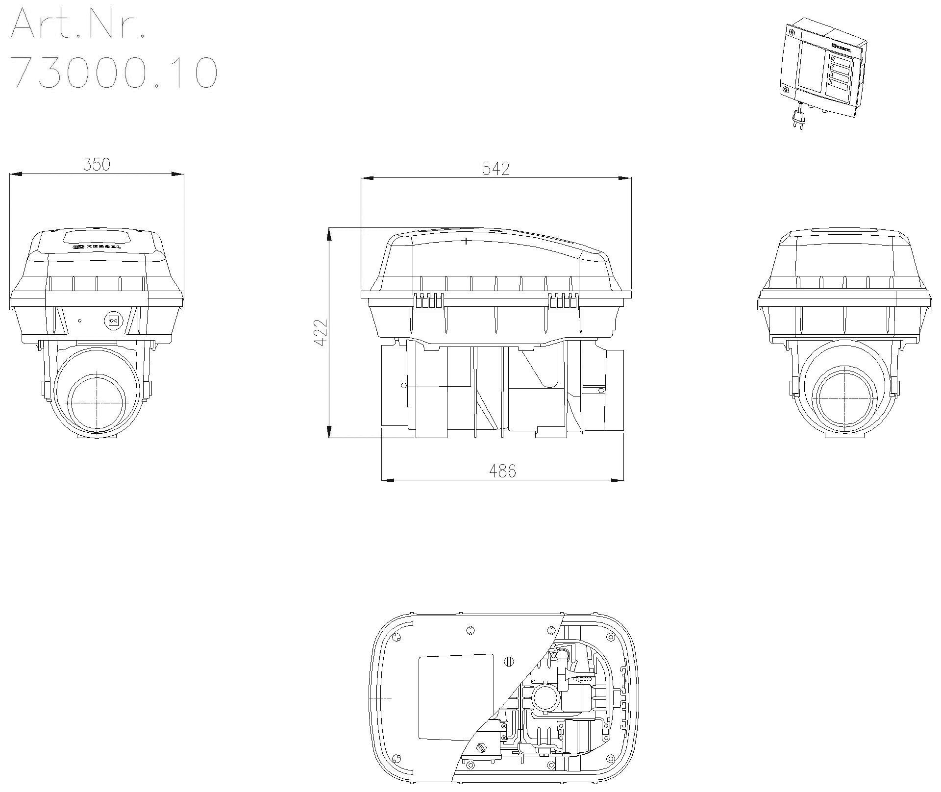 KESSEL-Rückstaudoppelvers. Staufix SWA o. Spitzende/Muffe, freiliegende Leitung