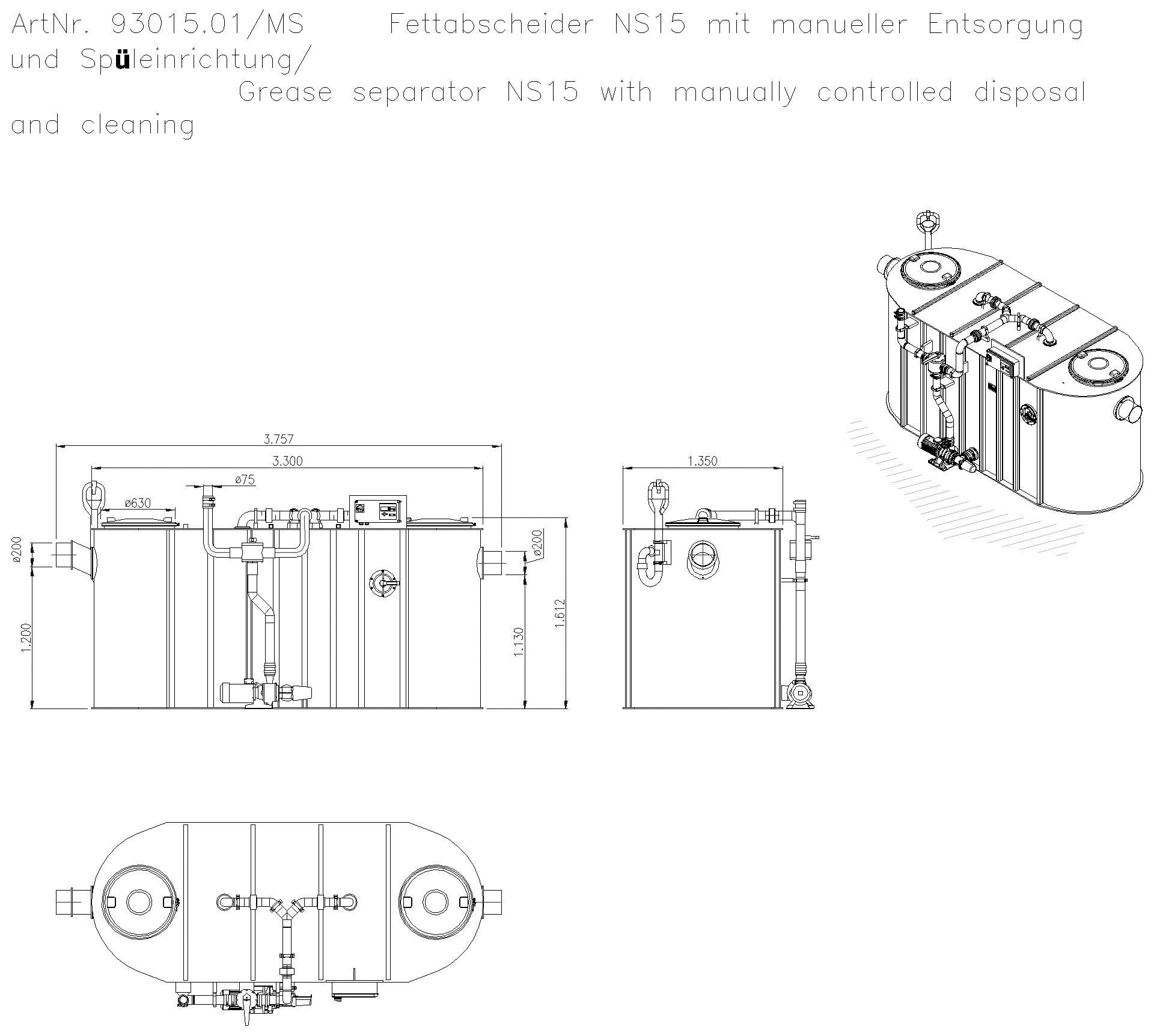 KESSEL-Fettabscheider EasyClean free NS 15, Mix & Pump