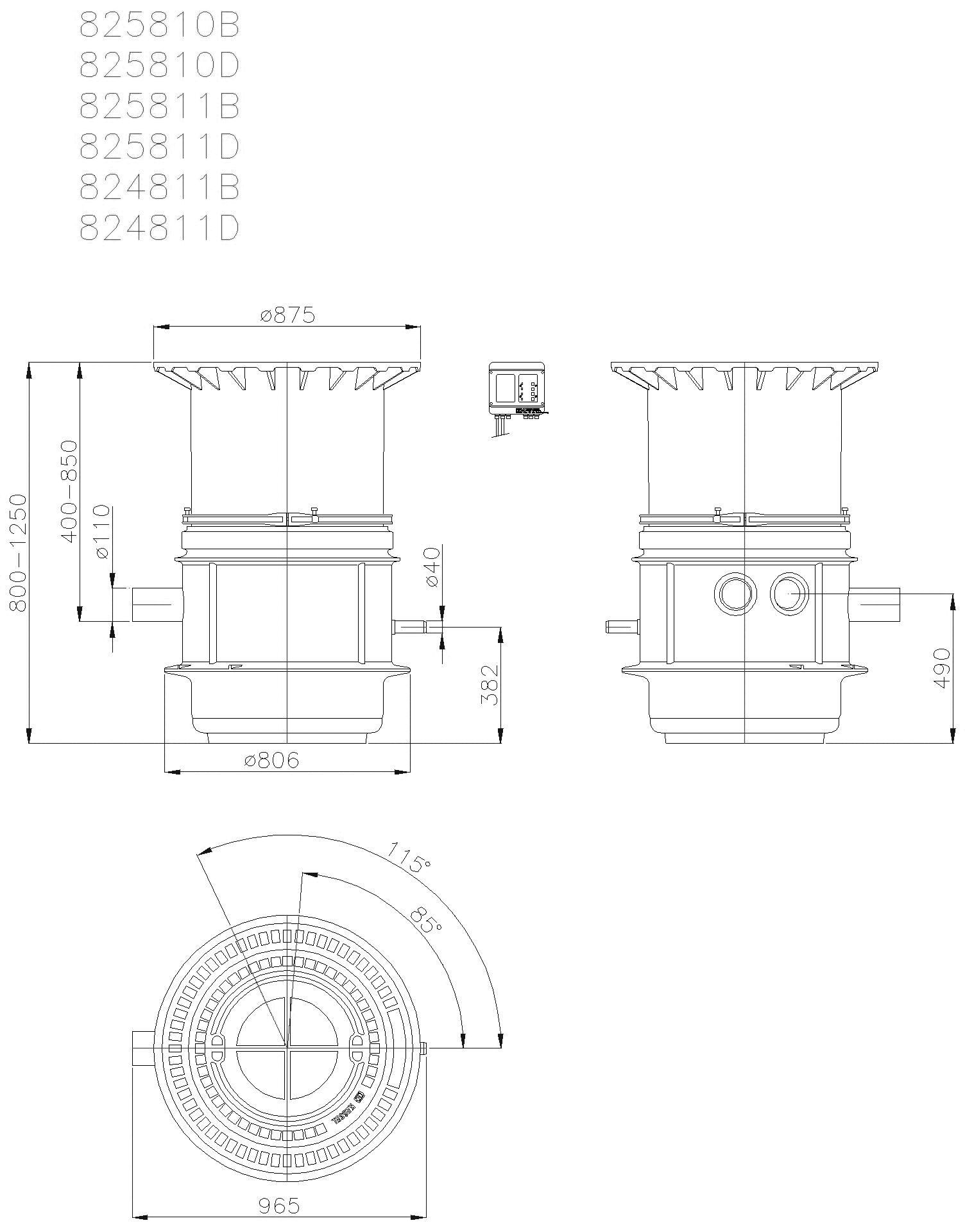 KESSEL-Pumpstation Aquapump Medium Mono, GTF 600, 800-1250 mm, Klasse D