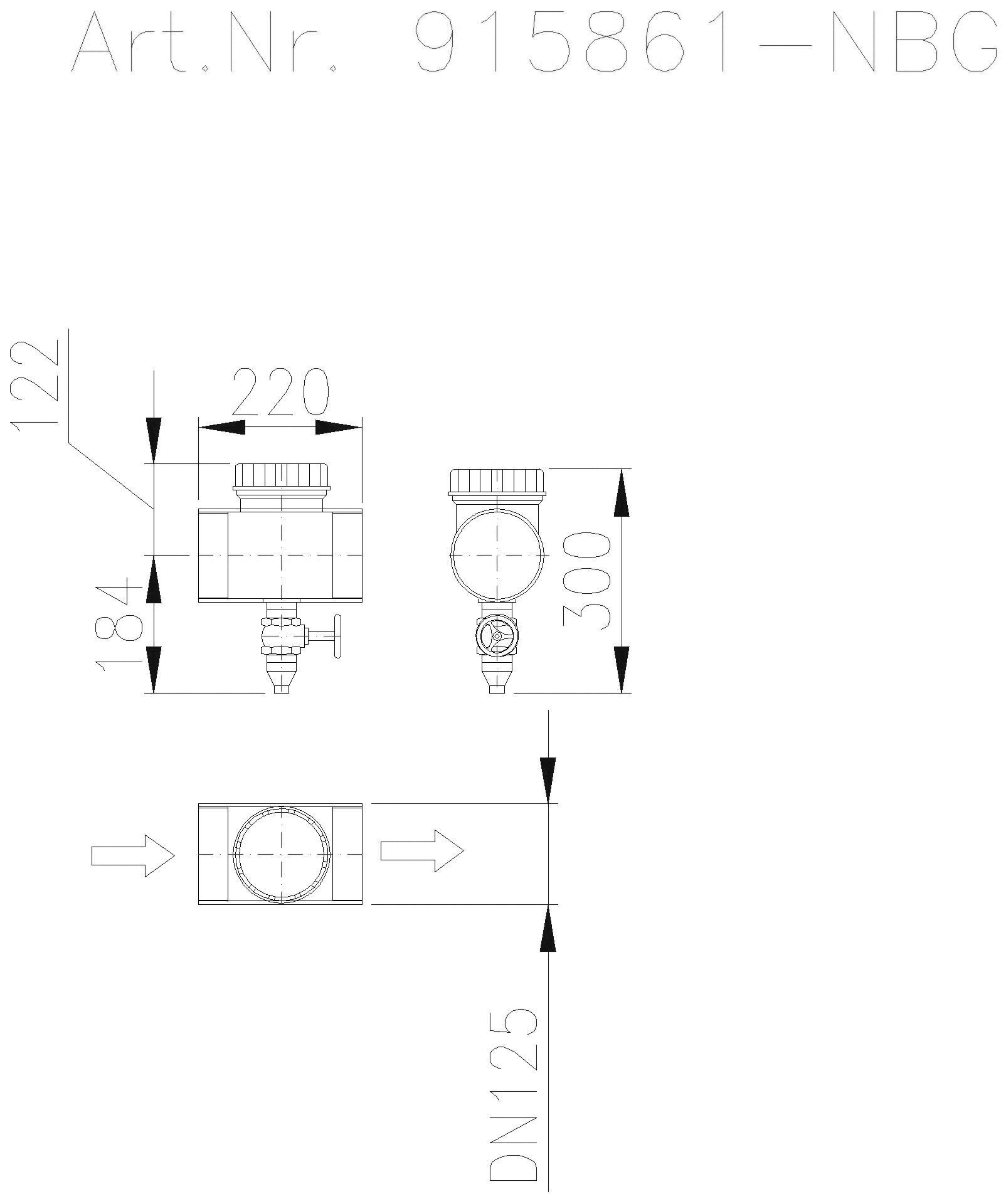 KESSEL-Probenahmeeinrichtung DN125, Typ NBG