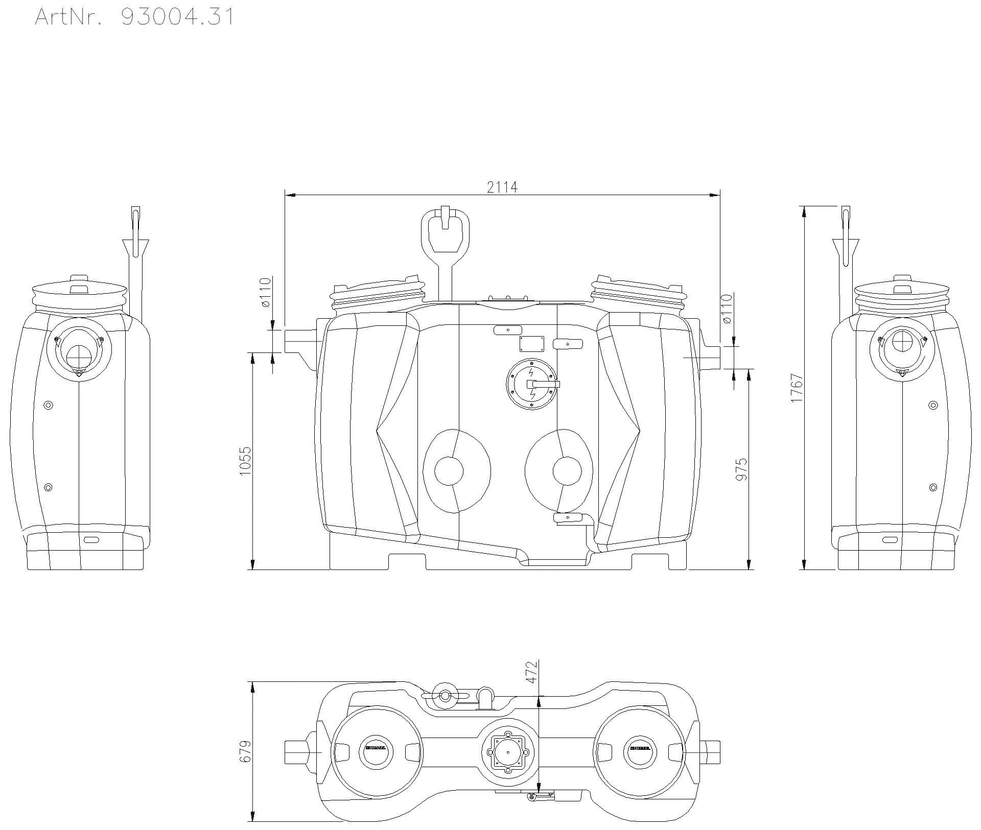 KESSEL-Fettabscheider EasyClean free NS 4, Standard, Fülleinr., Schauglas