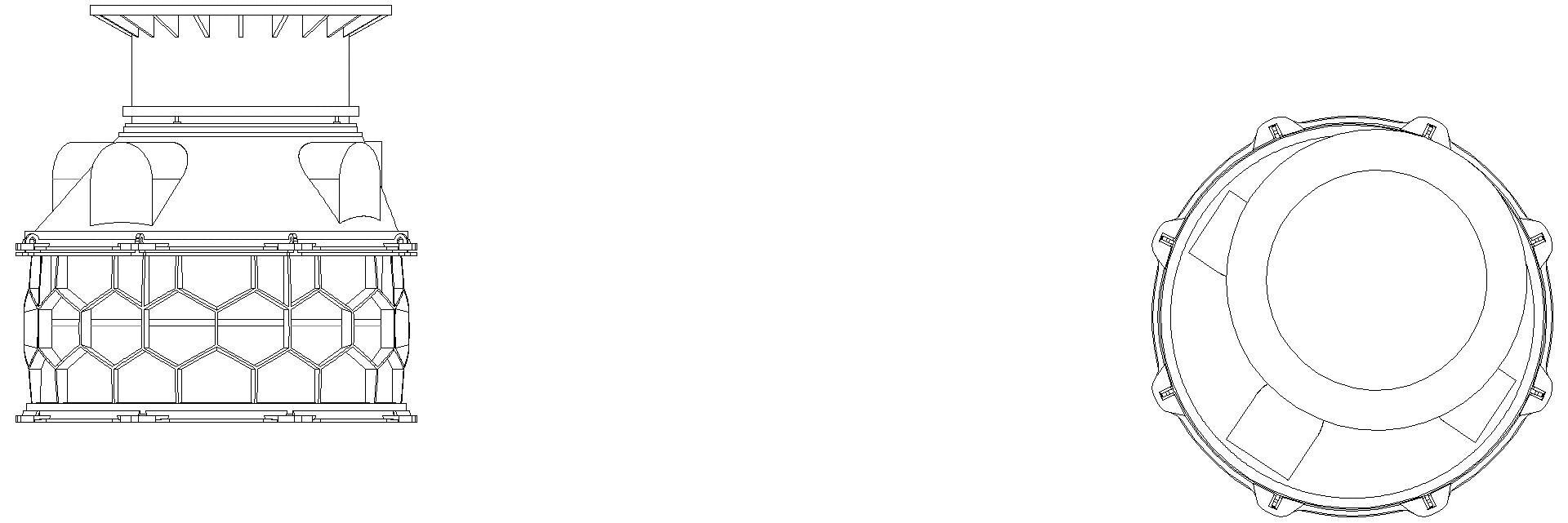 KESSEL-Schachtmodul H:03 Zugang 600 Kl. B, 880-1129mm