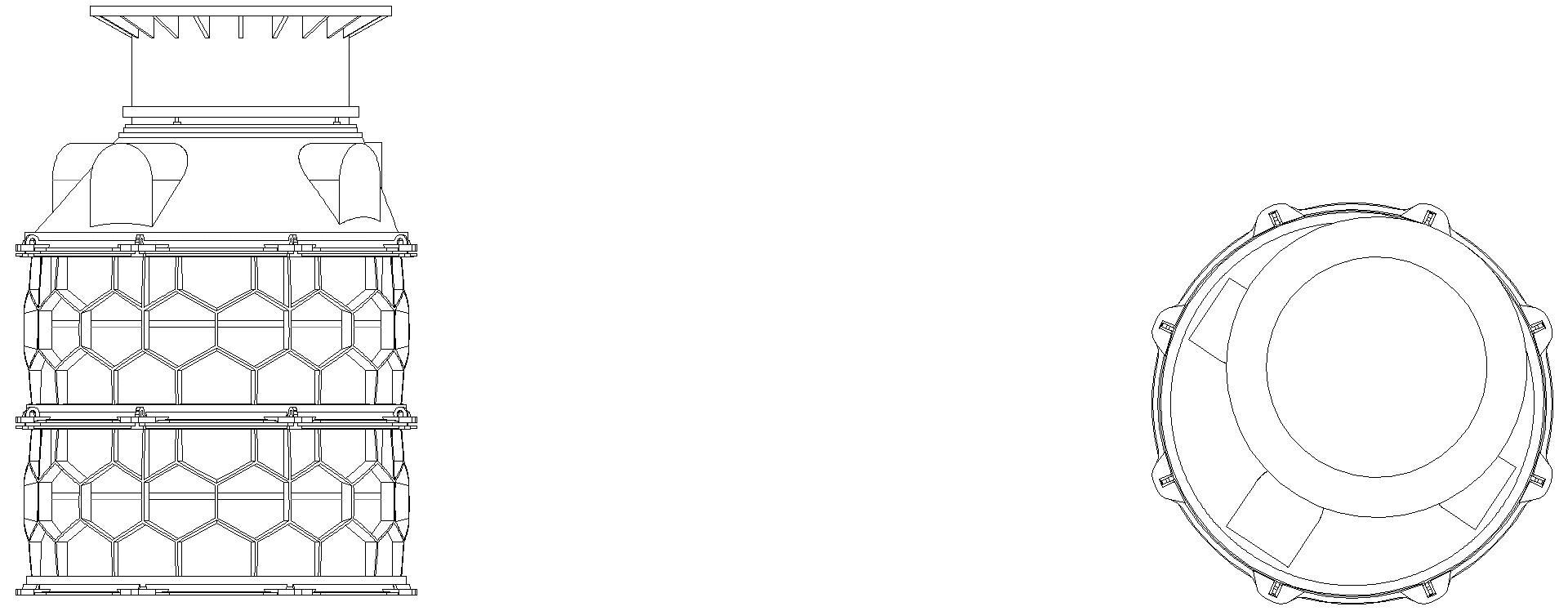 KESSEL-Schachtmodul, H:05,Zugang 600, Kl. B, ET 1380-1629mm