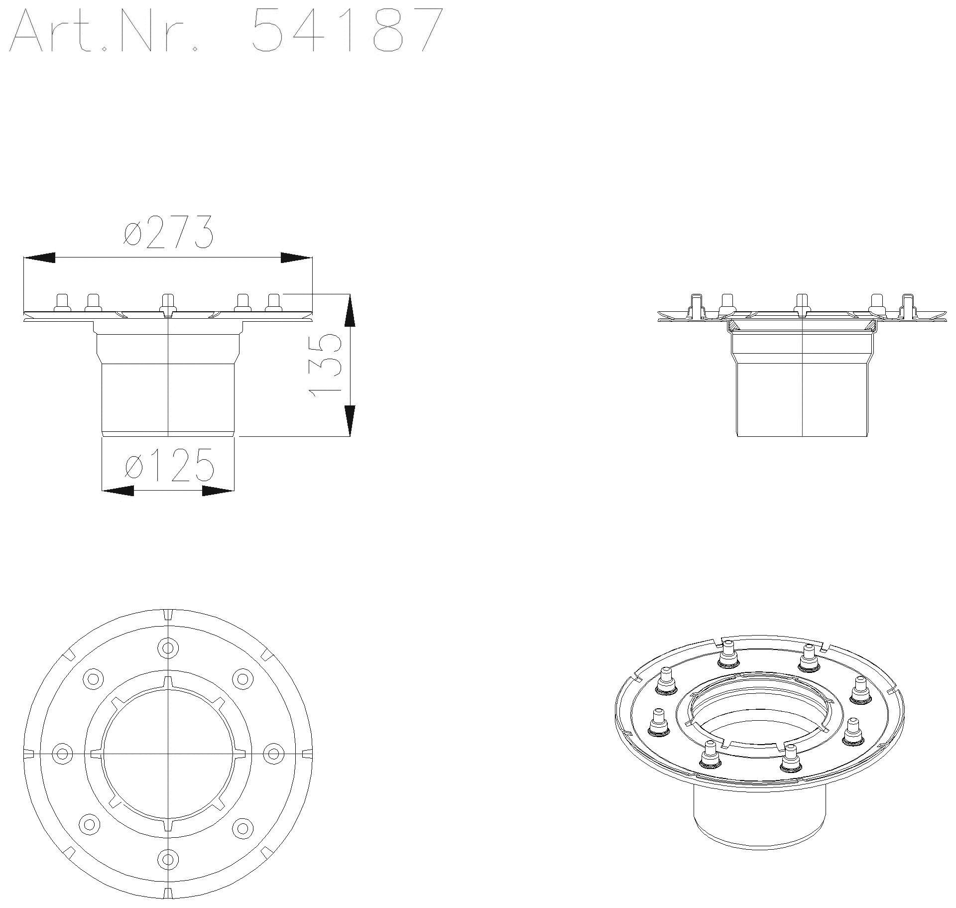 KESSEL-Zwischenstück System 125 Edelstahl, Pressdichtungsflansch