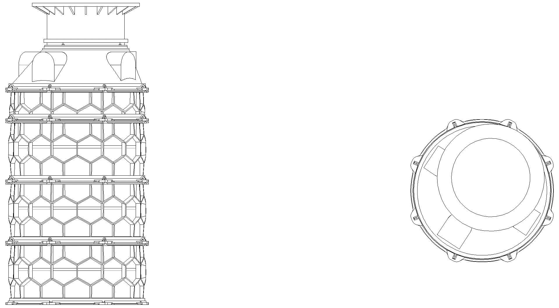 KESSEL-Schachtmodul, H:08,Zugang 600, Kl. B, ET 2130-2379mm
