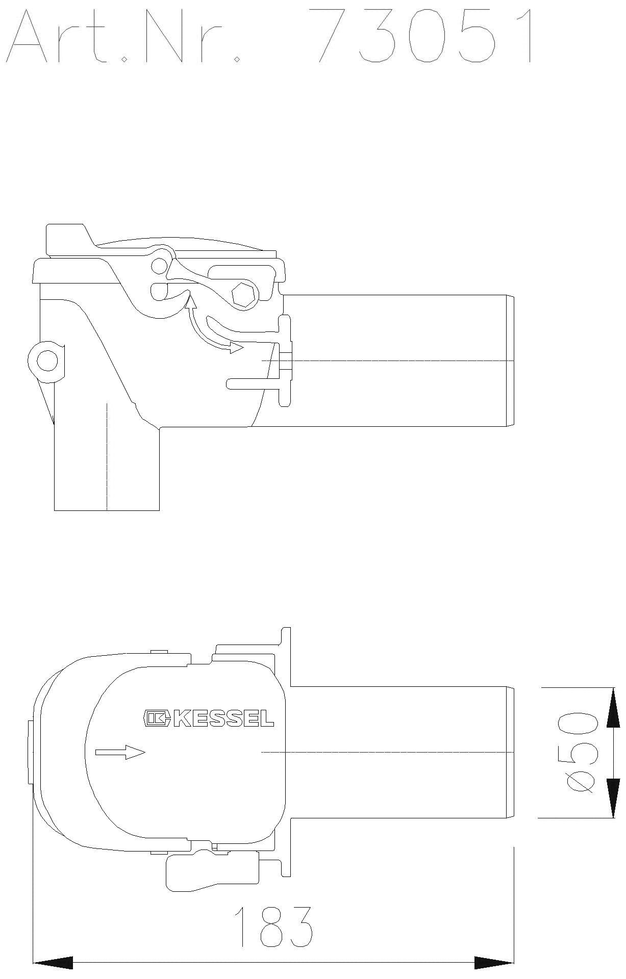 KESSEL-Rückstauverschluss Staufix Siphon DN50, aus Kunststoff