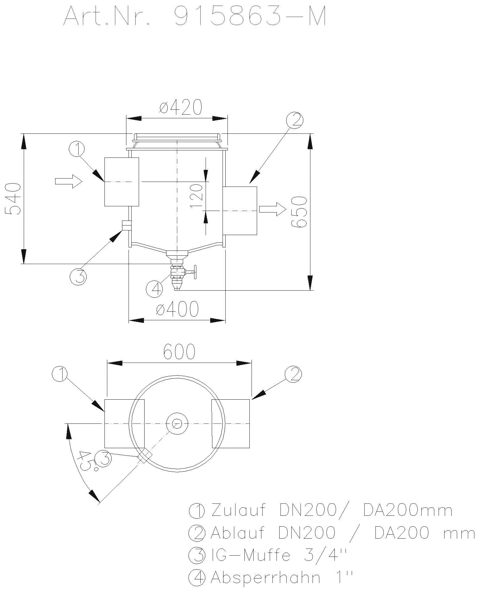 KESSEL-Probenahmeeinrichtung DN200, Typ München