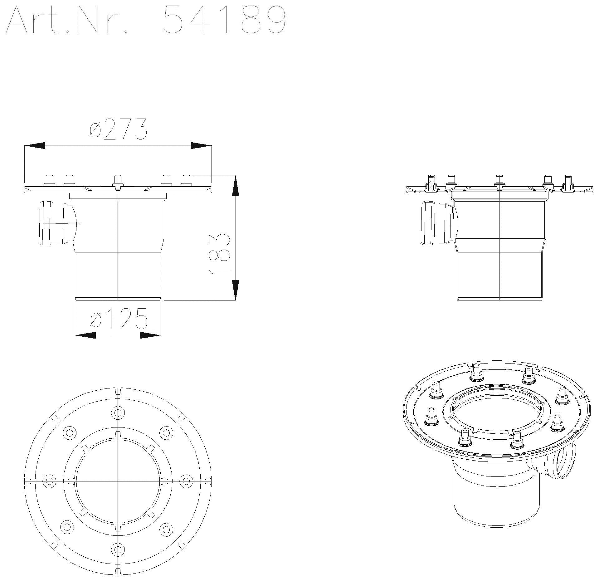 KESSEL-Zwischenstück mit seitl. Zulauf DN50/40