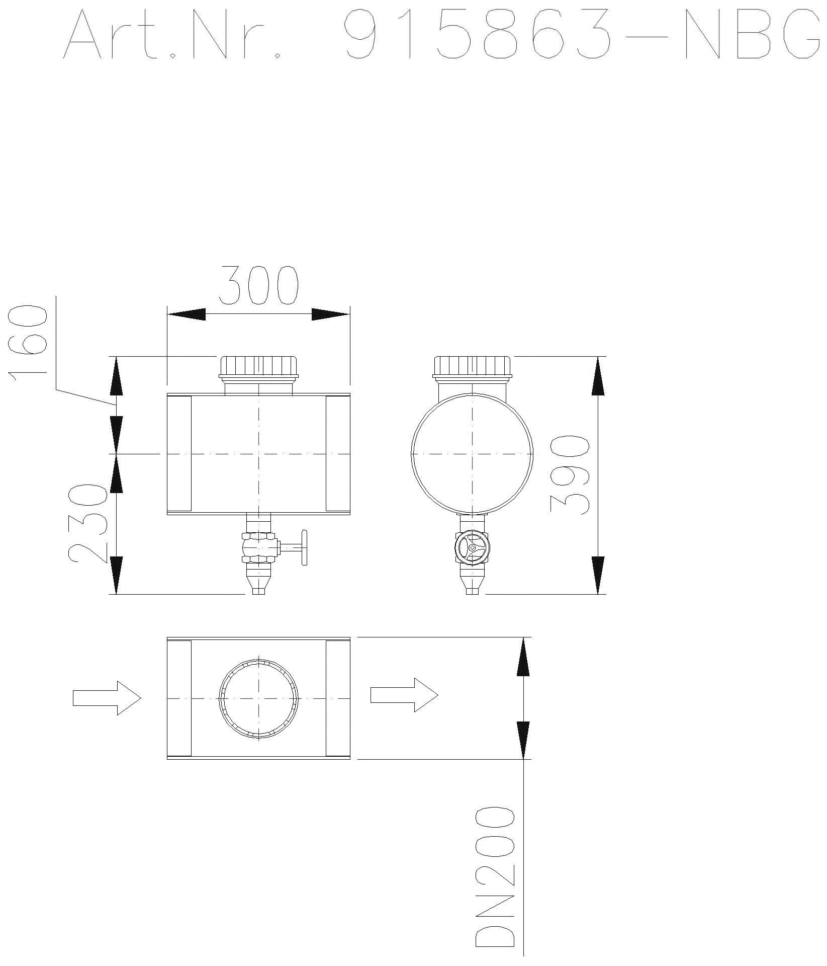 KESSEL-Probenahmeeinrichtung DN200, Typ NBG