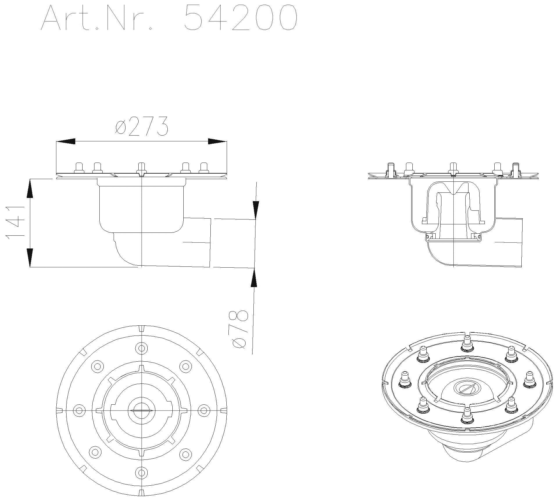 KESSEL-Grundkörper Pressfl. DN70, seitl.
