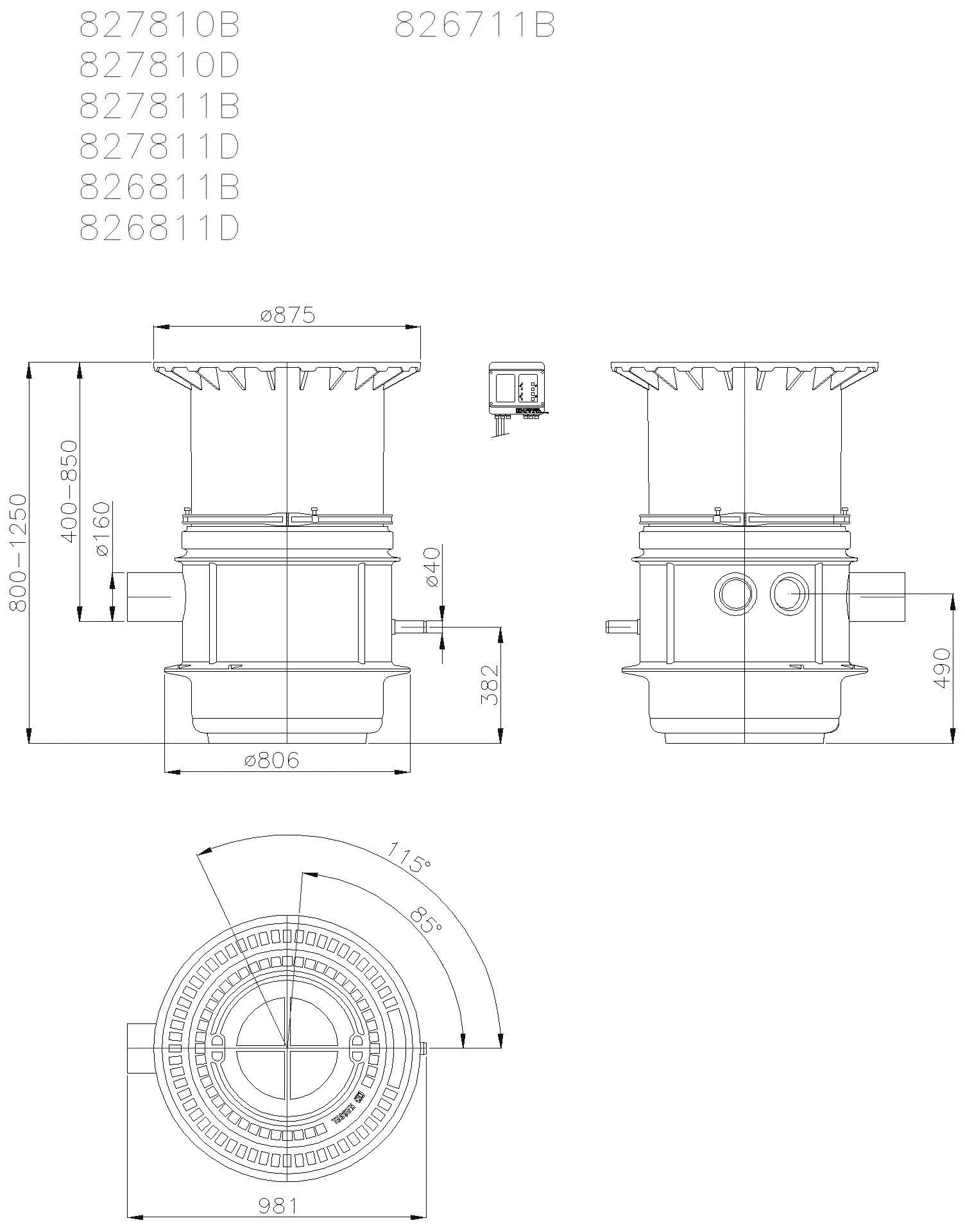 KESSEL-Pumpstation Aquapump Medium Tronic, GTF 1200, 800-1250 mm, Klasse D