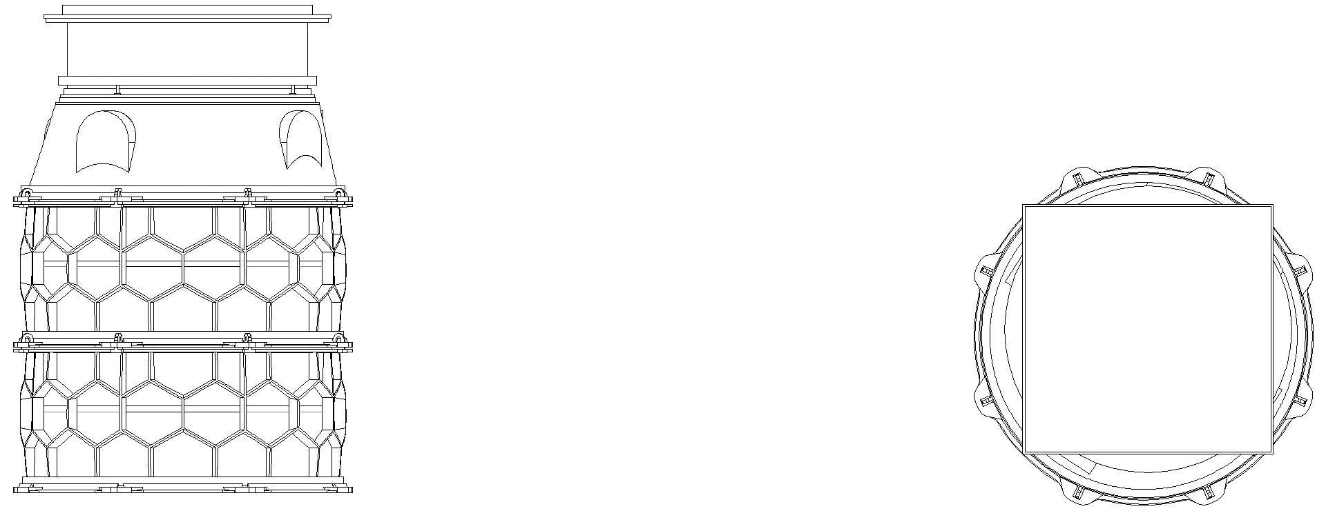 KESSEL-Schachtmodul, H:05,Zugang 800, Kl. K3, befliesbar, ET 1411-1660mm