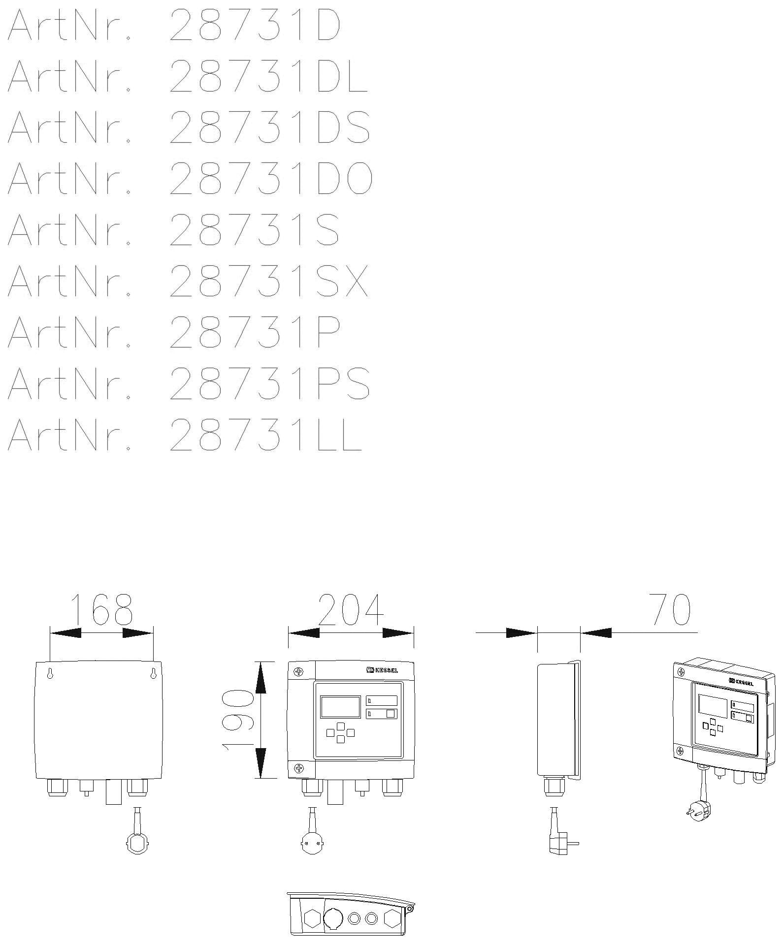 KESSEL-Schaltgerät Aqualift Comfort Mono 230V D