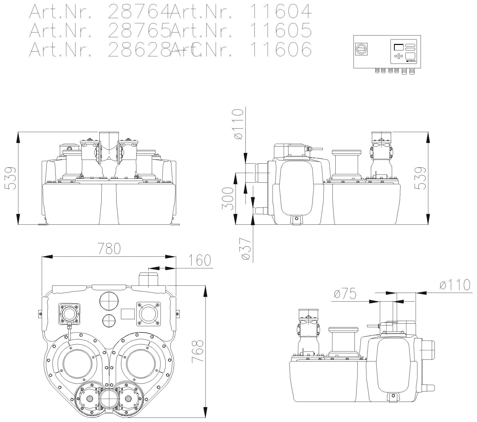 KESSEL-Hebeanlage Aqualift F Duo Comfort, SPF 1500-S1