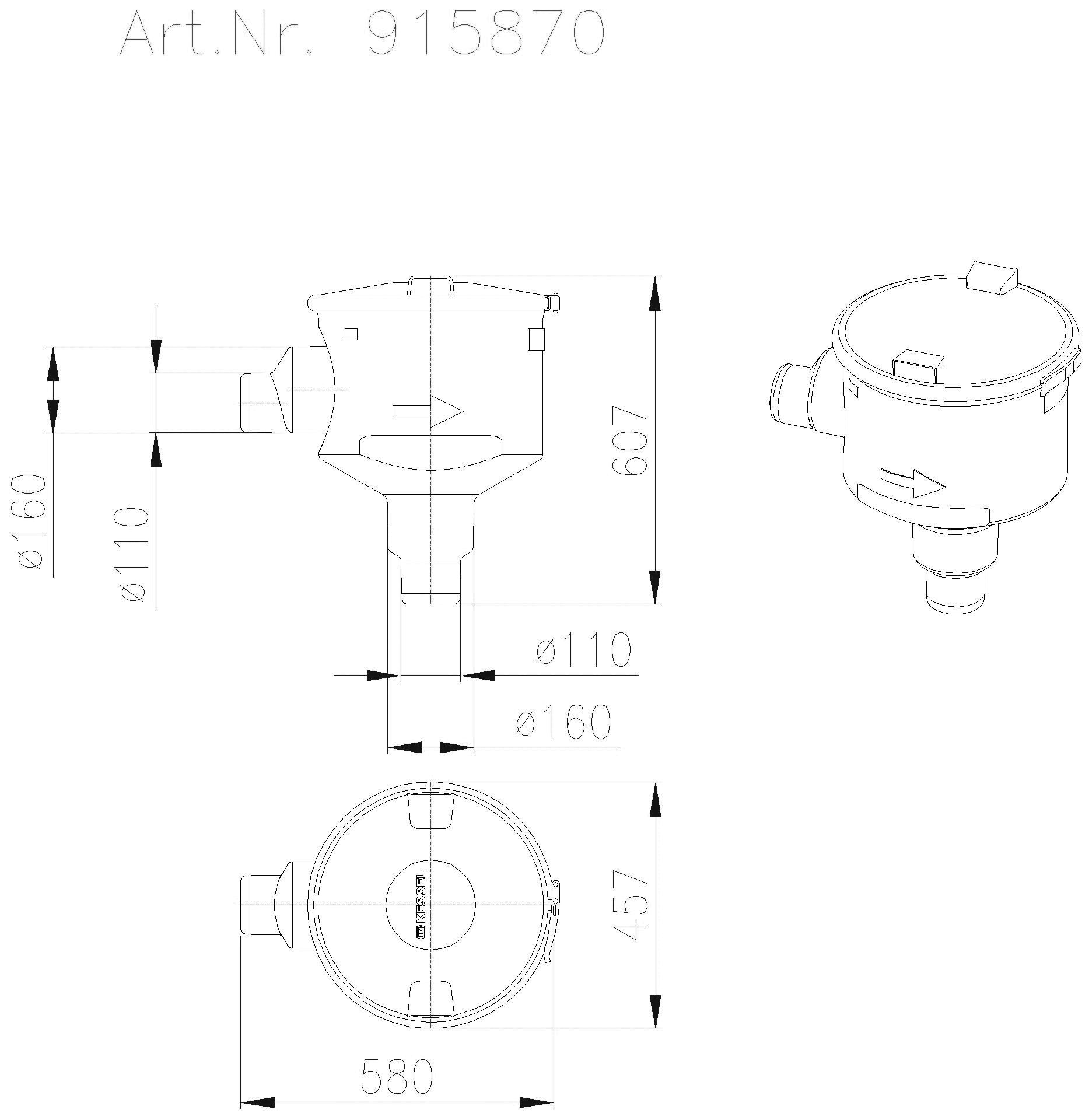 KESSEL-Probenahmeeinrichtung DN100/150, senkr. aus Polyethylen