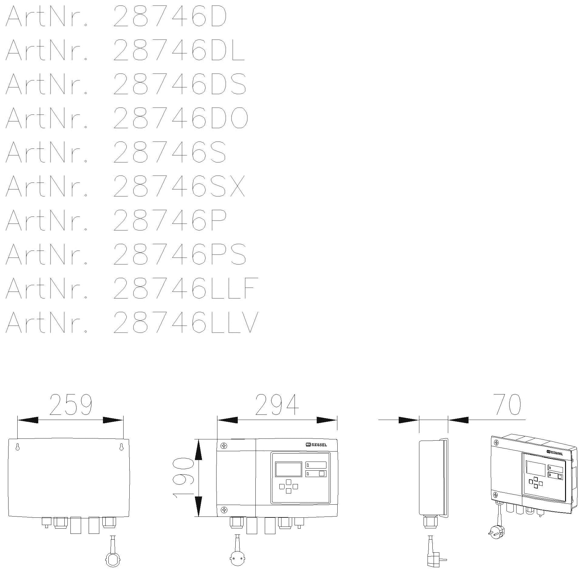 KESSEL-Schaltgerät Aqualift Comfort Duo 230V DO