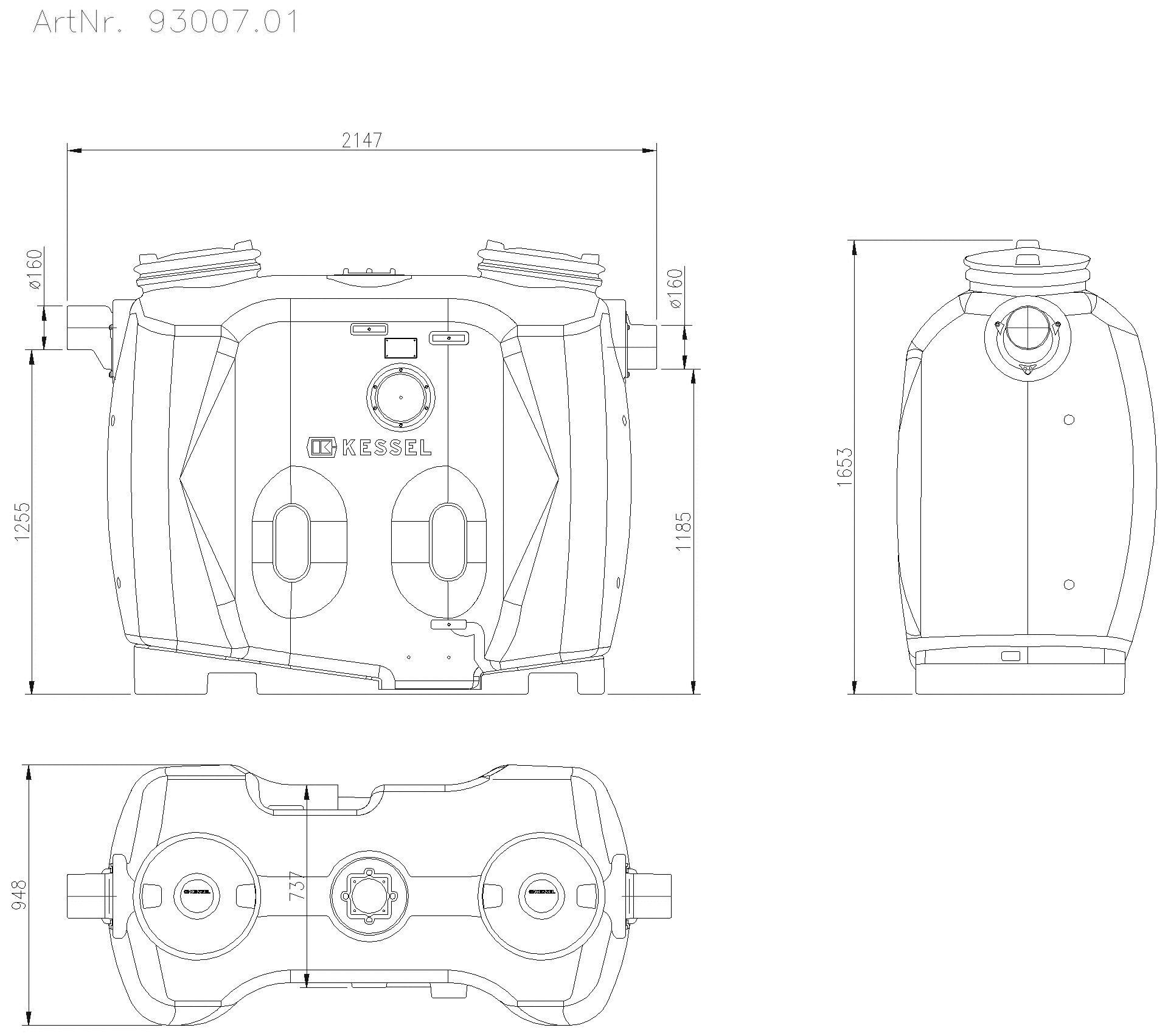 KESSEL-Fettabscheider EasyClean free NS 7, Standard
