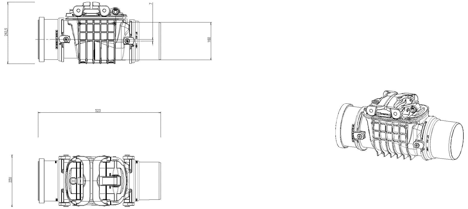 KESSEL-Grundkörper Staufix DN150, freiliegend