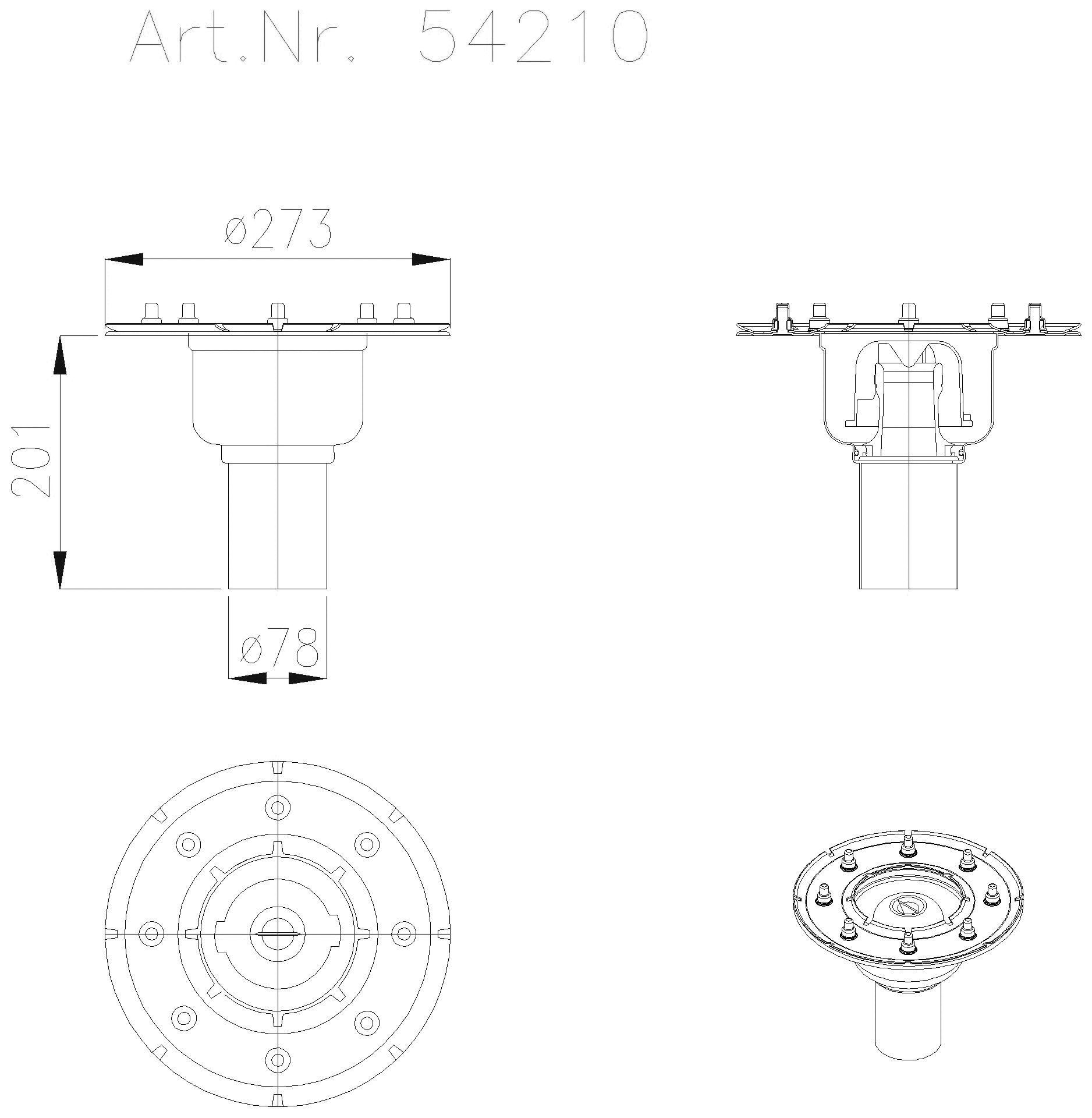 KESSEL Entwässerungstechnik - KESSEL-Grundkörper Pressfl. DN70, senkr.